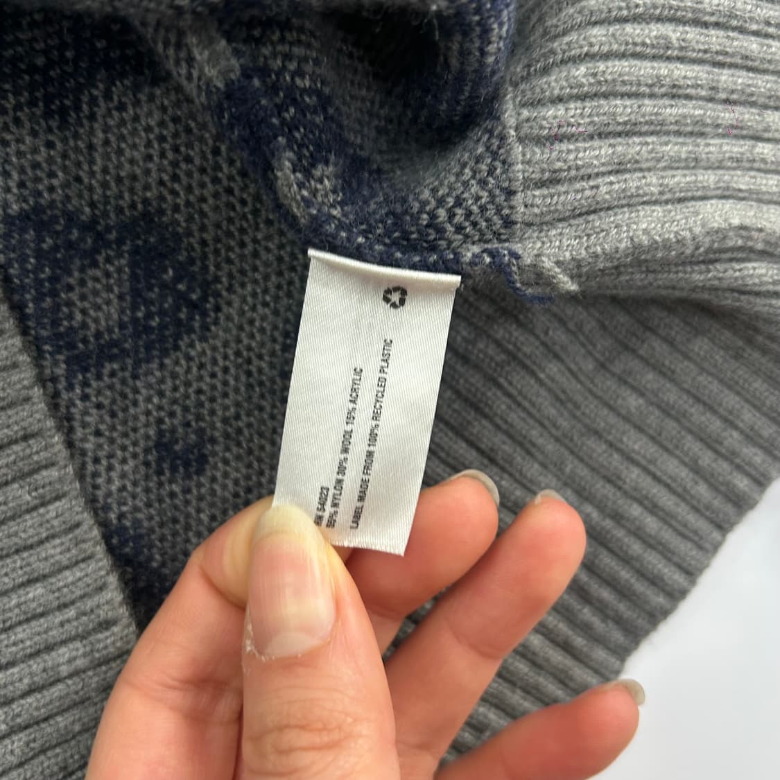 Gap 갭 블루 레오파드 그레이 니트 후드집업 상품이미지6