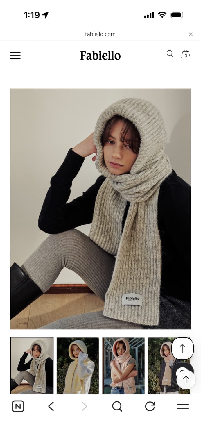 파비엘로 플러피 후드 머플러 상품이미지1