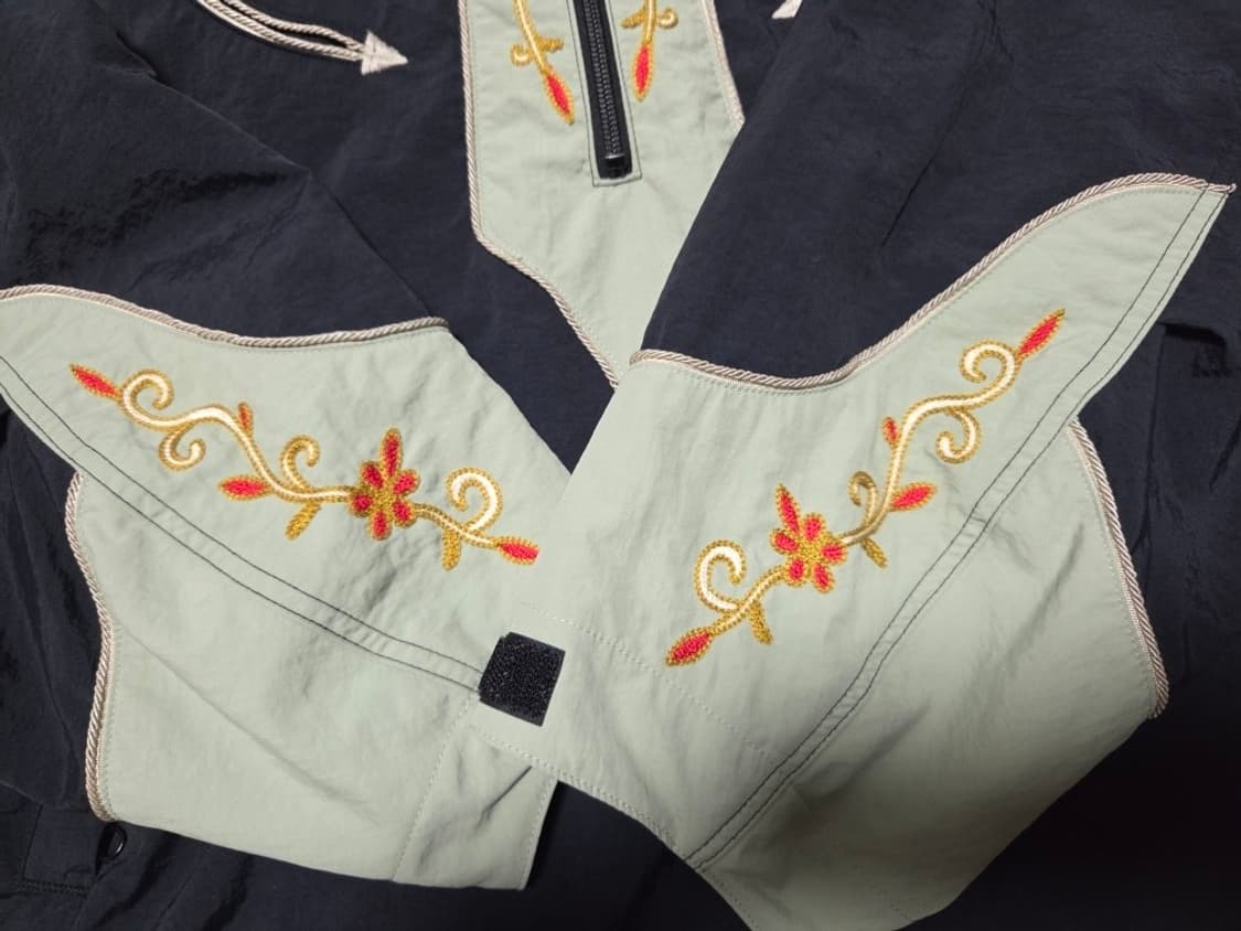 캐피탈 나일론 태피터 투톤 테네시 플라워 파카 블랙 민트 상품이미지5