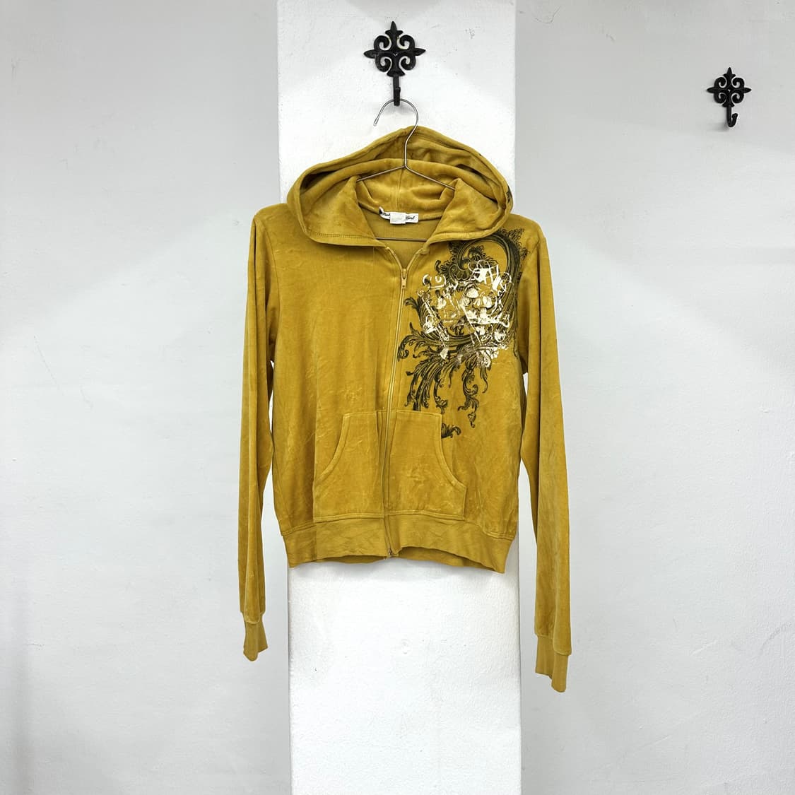 yellow y2k printing hood jacket  상품이미지2