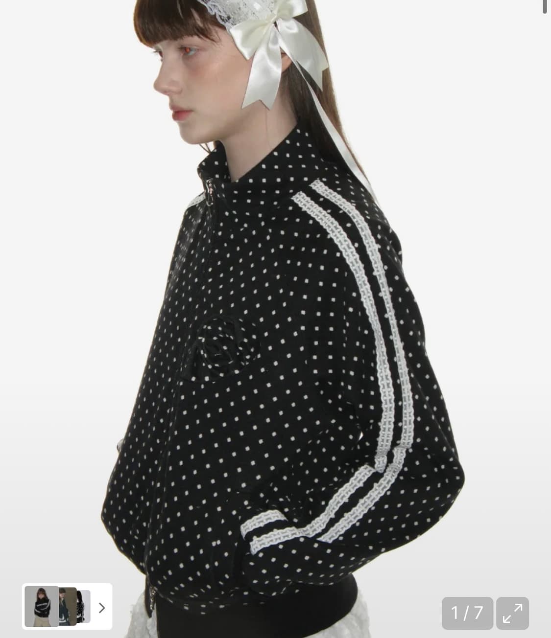 크랭크 로즈 도트 자켓 블랙 상품이미지1