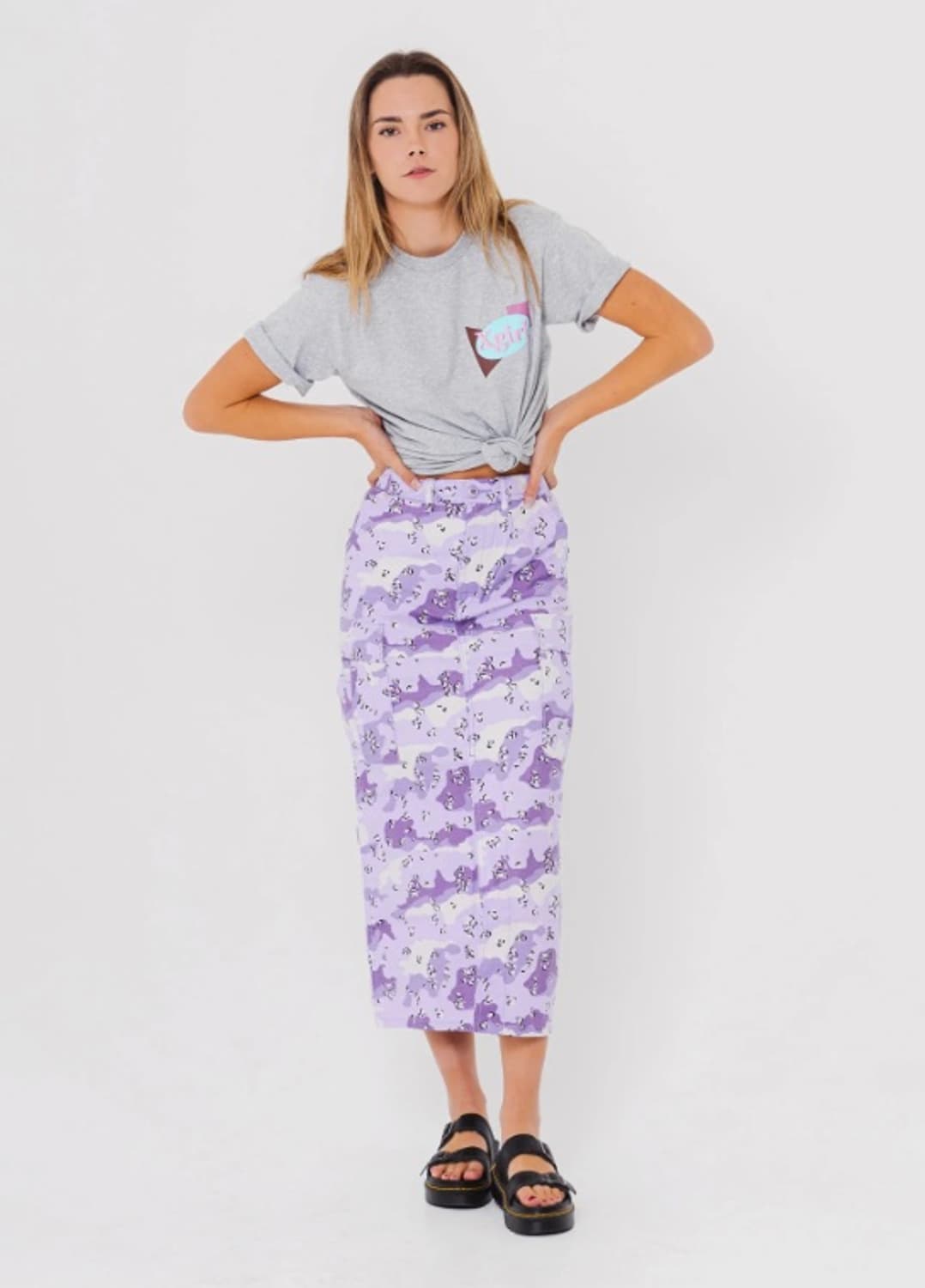 엑스걸 카모 롱 스커트 상품이미지3