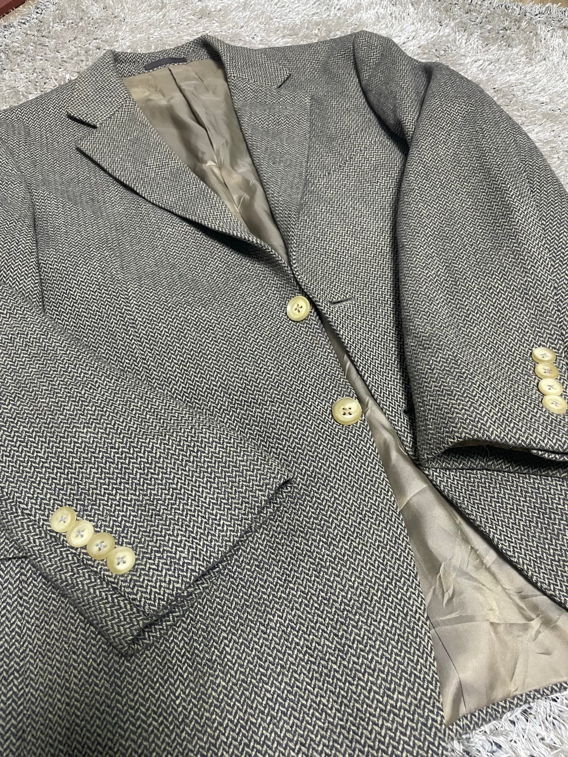 버버리 캐시미어 양모 하운드투스 블레이저 100~105 상품이미지2