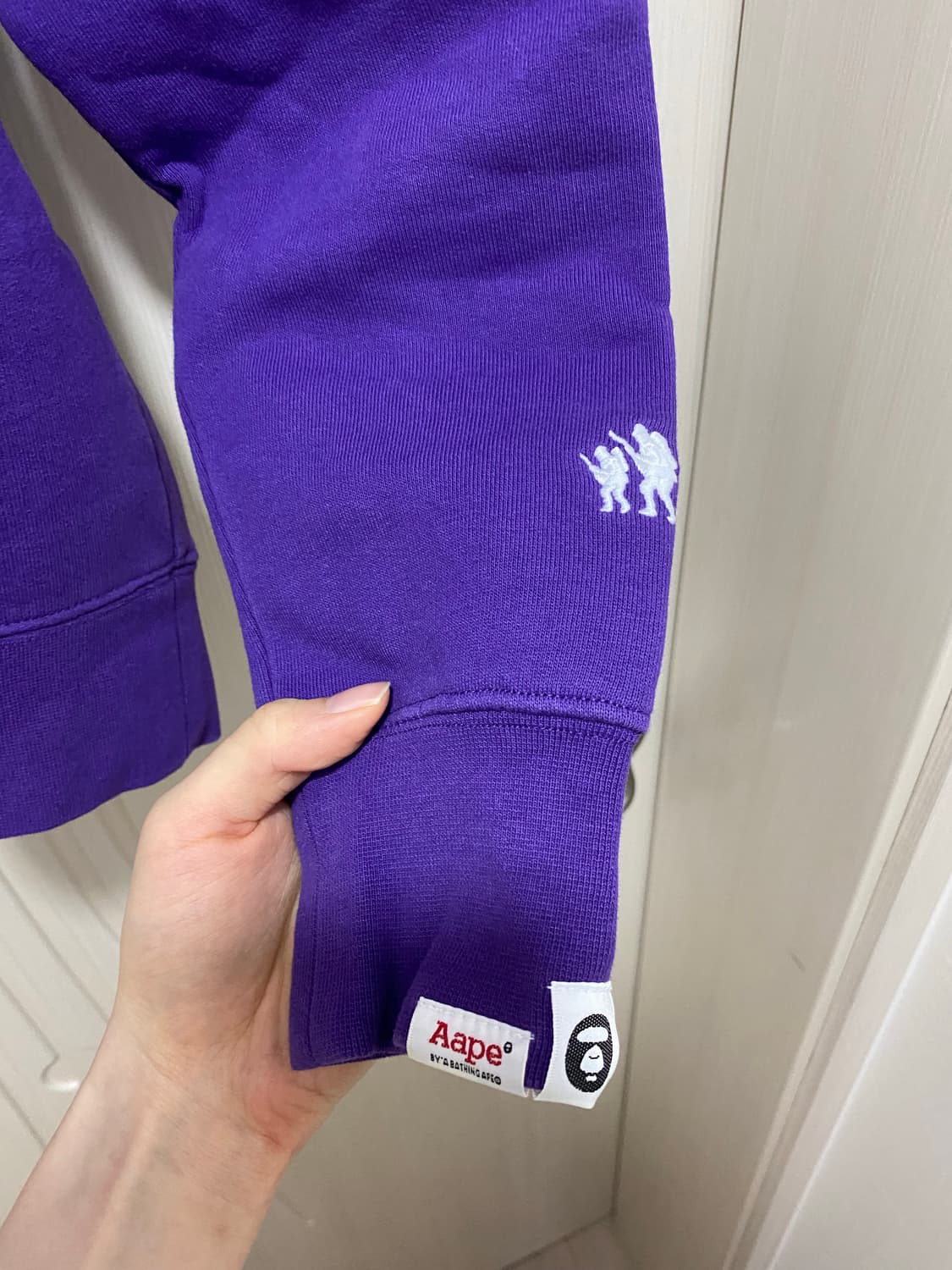 에이프(Aape) 퍼플 로고 후드티 M 상품이미지2