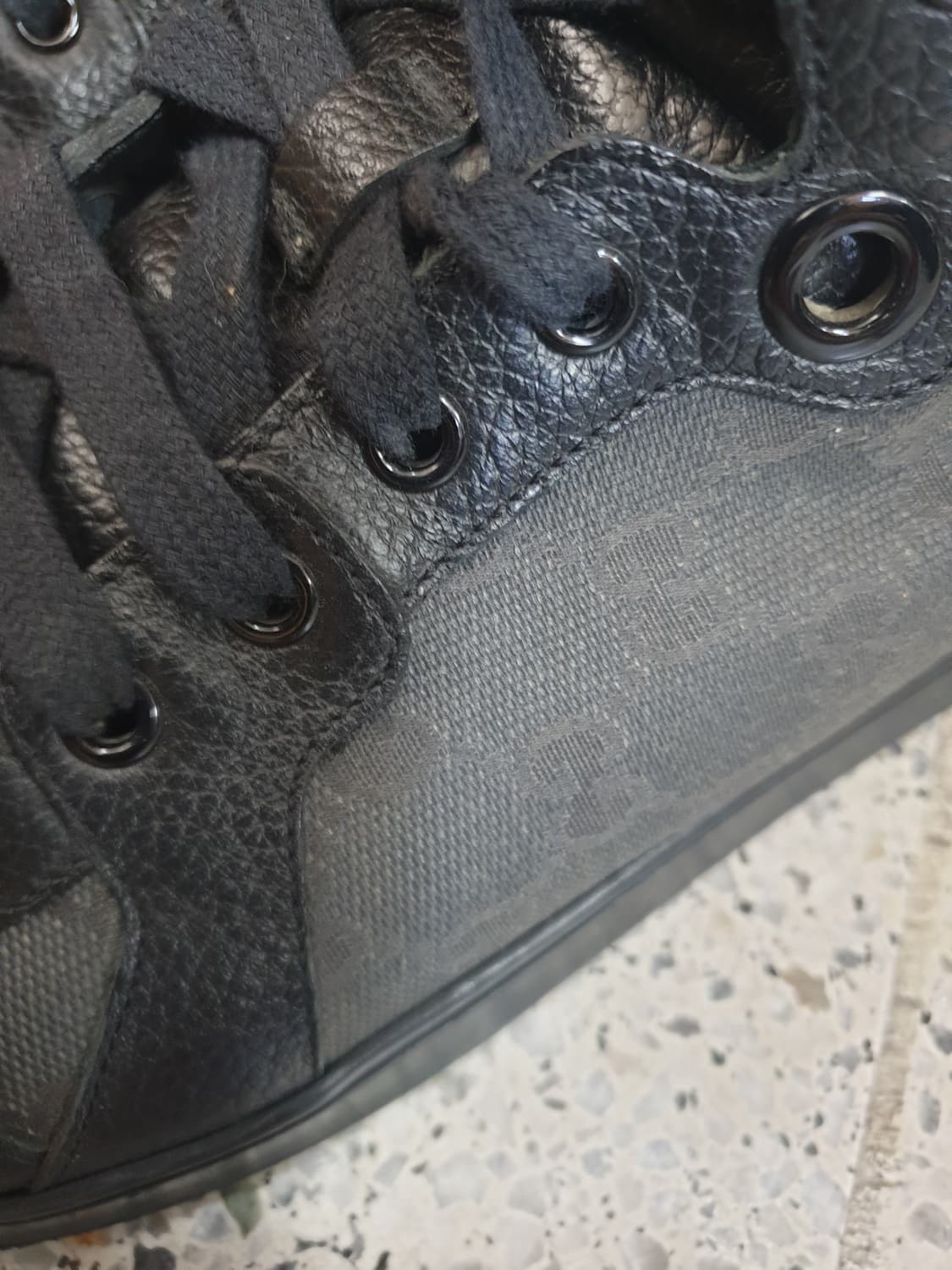 구찌 하이탑 스니커즈 레더 컨버스 페이크밍크 상품이미지2