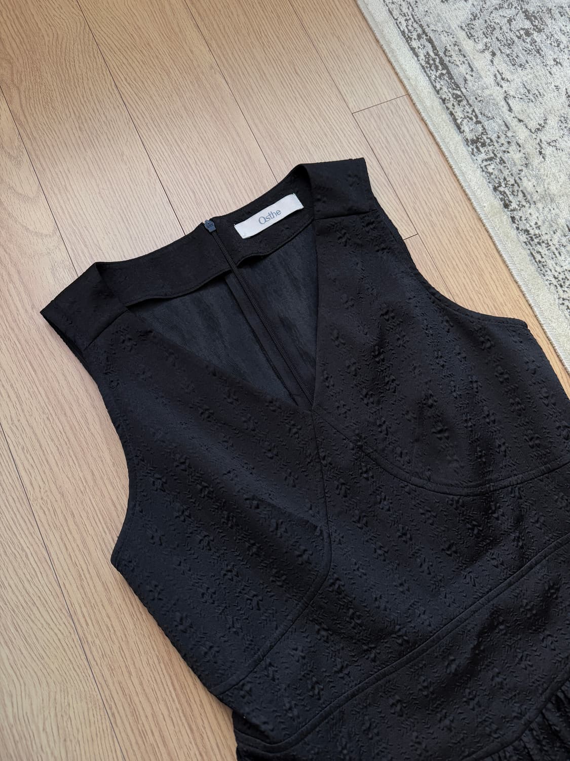 오스더 자카드 볼륨 드레스 원피스 블랙 상품이미지6