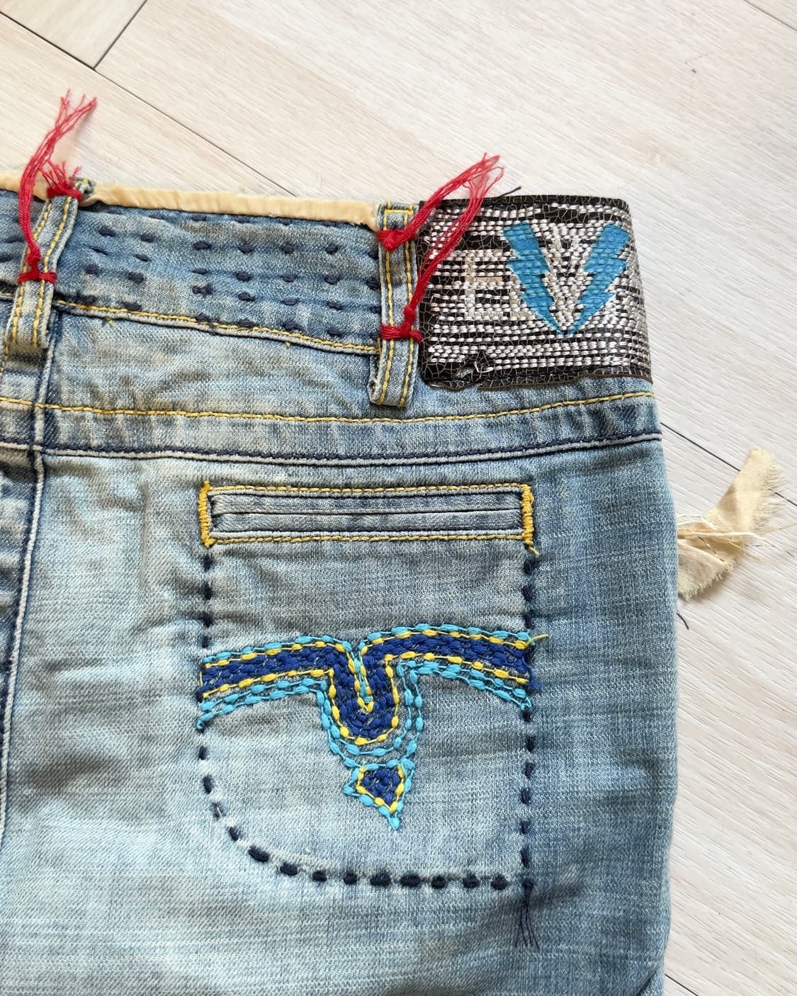 [ELVIS] patch stitch denim mini skirt 상품이미지6