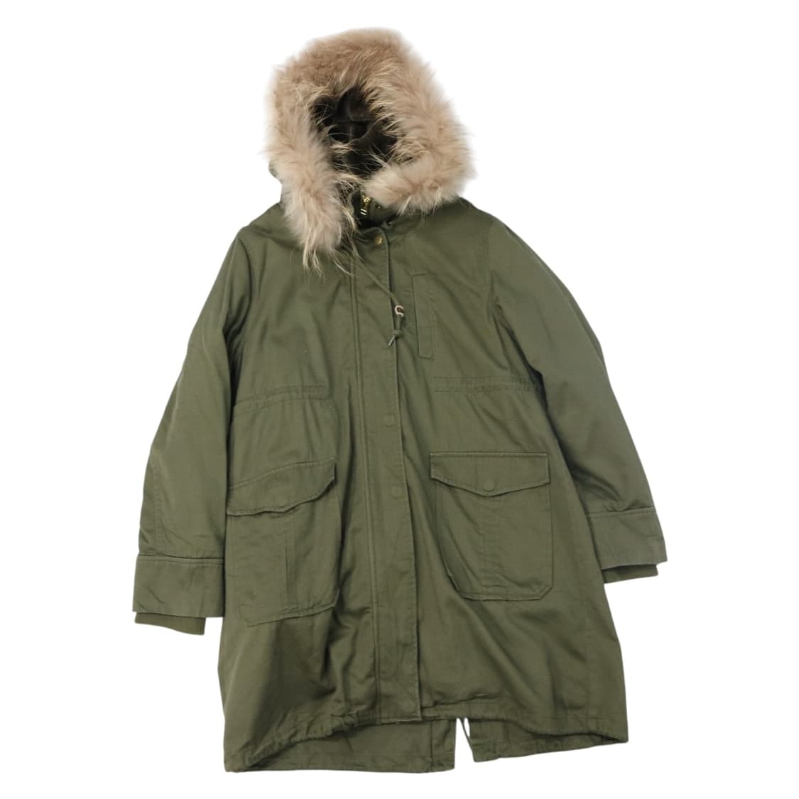 LOWRYS FARM 로리즈팜 빈티지 카키 퍼 후드 개파카 (M) 상품이미지1