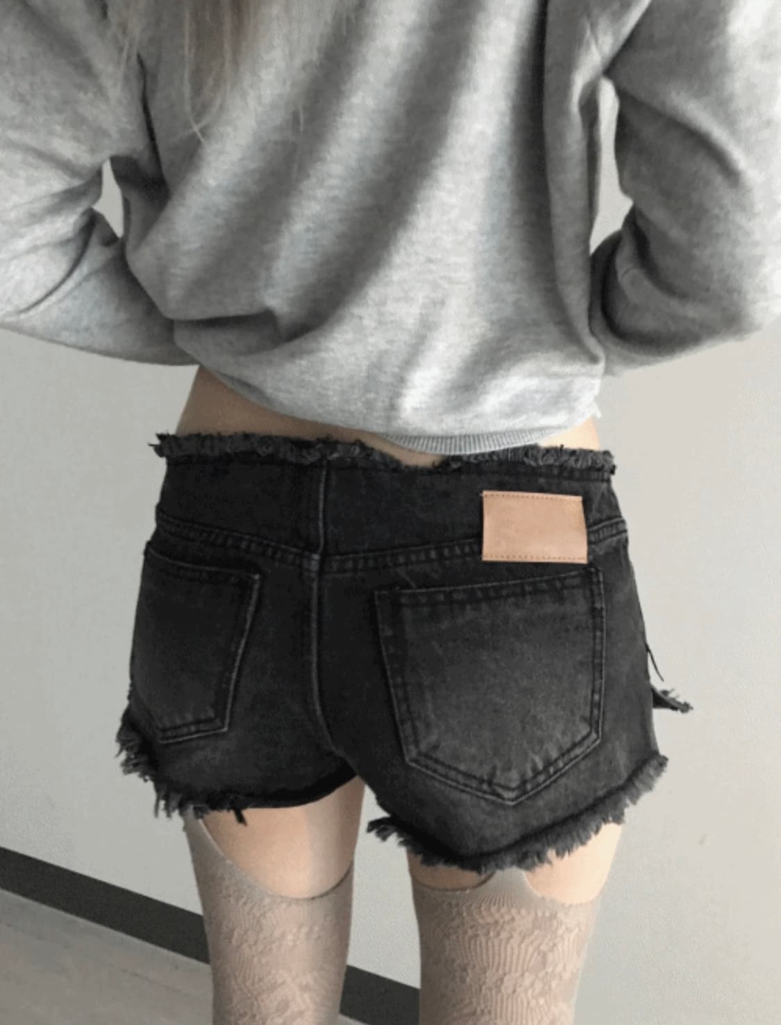 쿄이 데님 흑청 반바지 M 상품이미지3