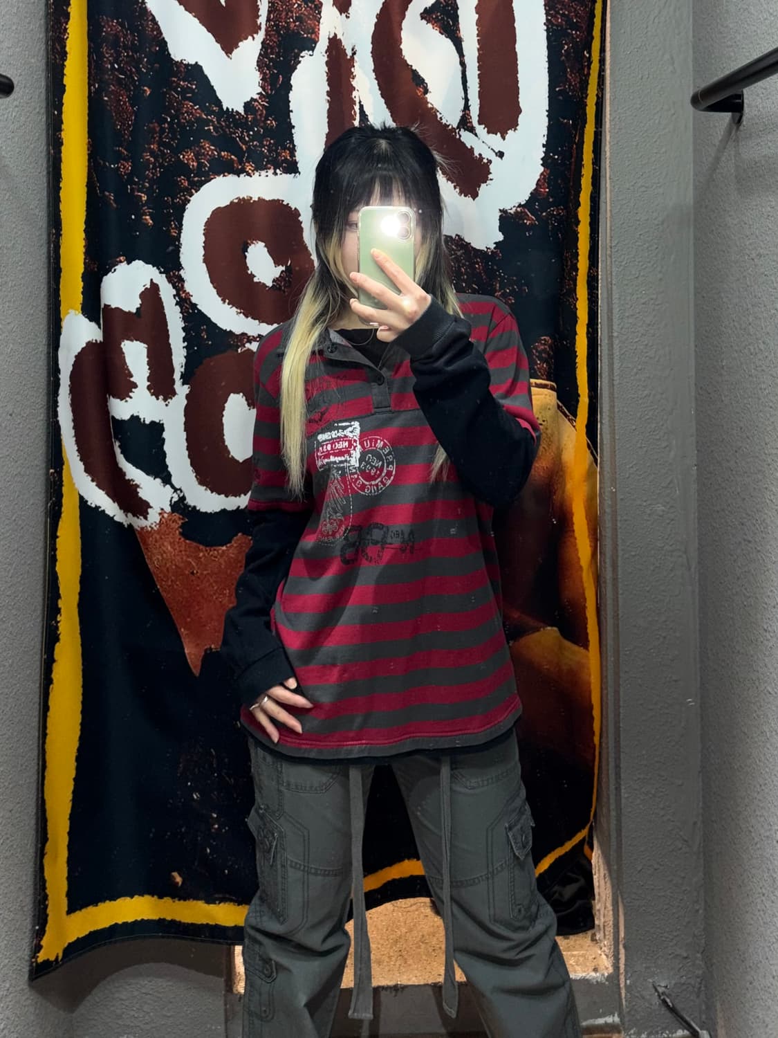 빈티지 스트라이프 레이어드 카라티 상품이미지2