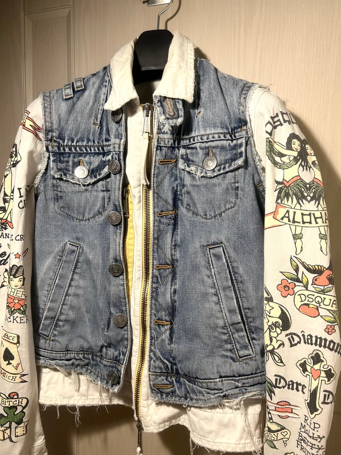 ‘ALOHA’ Denim Layerd Printing Jacket 상품이미지8