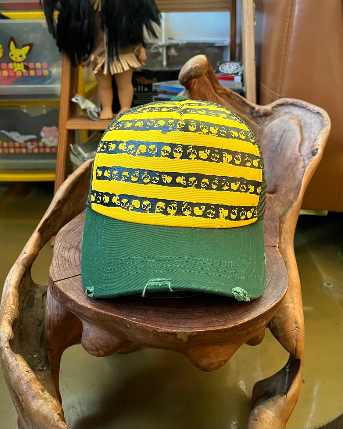 Japanese Vintage Skull Pattern Mesh Cap 상품이미지2