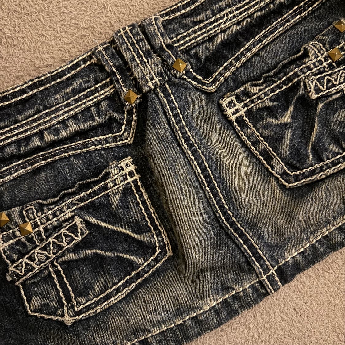 트루릴리젼깔 빈티지 데님 숏치마   상품이미지3