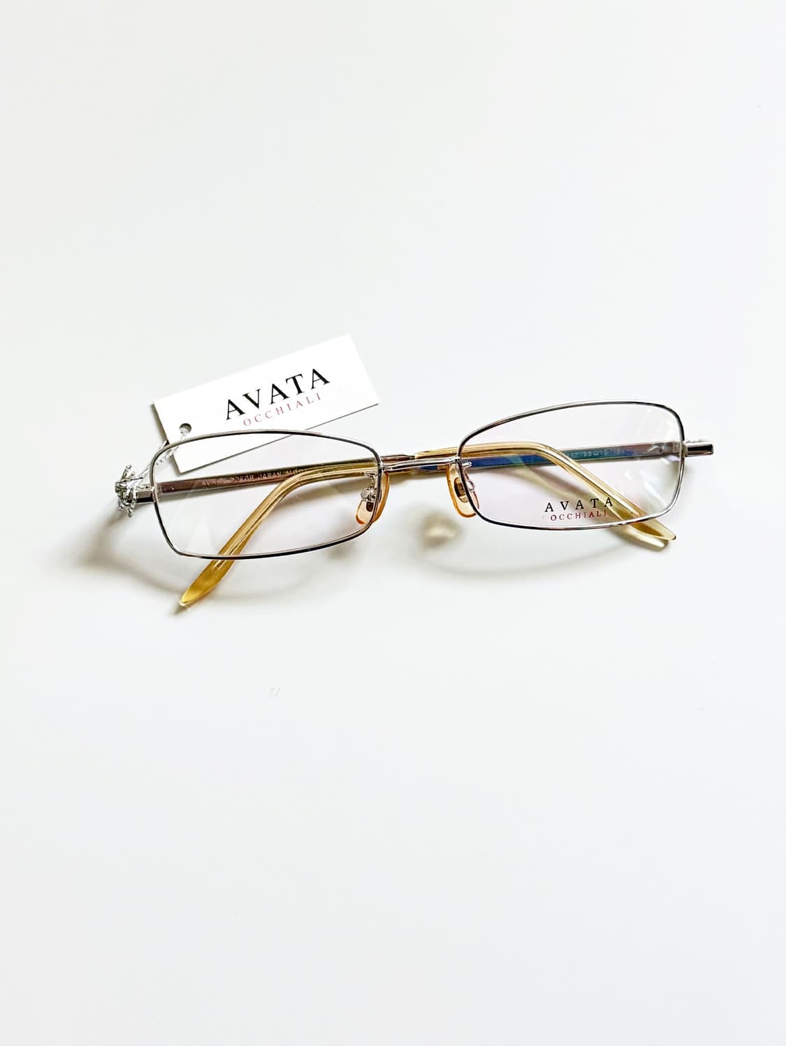 90s AVATA 실버 슬림 스퀘어 빈티지 안경 상품이미지1