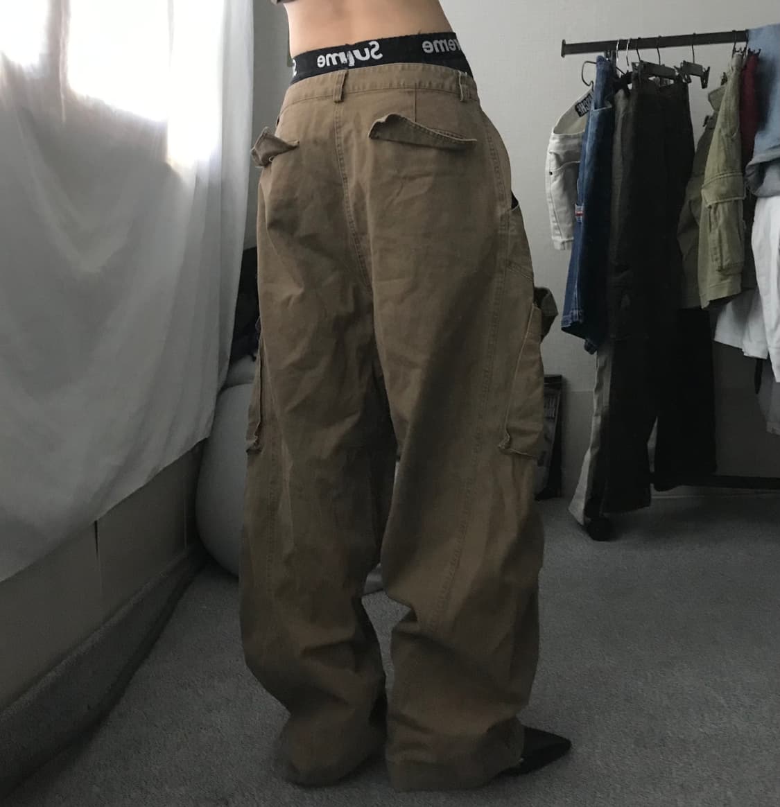 베이지브라운 와이드핏 카고팬츠 상품이미지4
