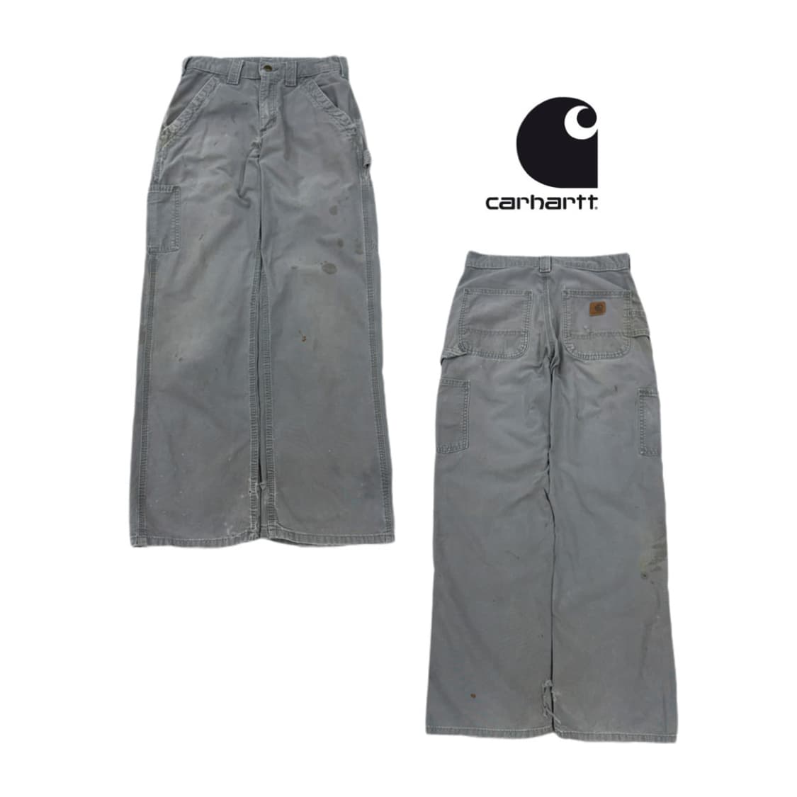 칼하트 OG 가죽패치 카펜터 페이딩 와이드 워크팬츠 상품이미지1