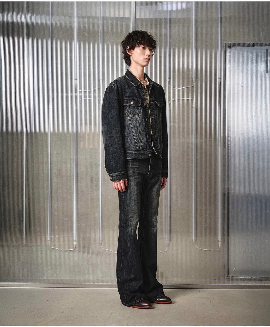 (46) 엘무드 잔느 플레어 데님 블루블랙 판매 상품이미지5