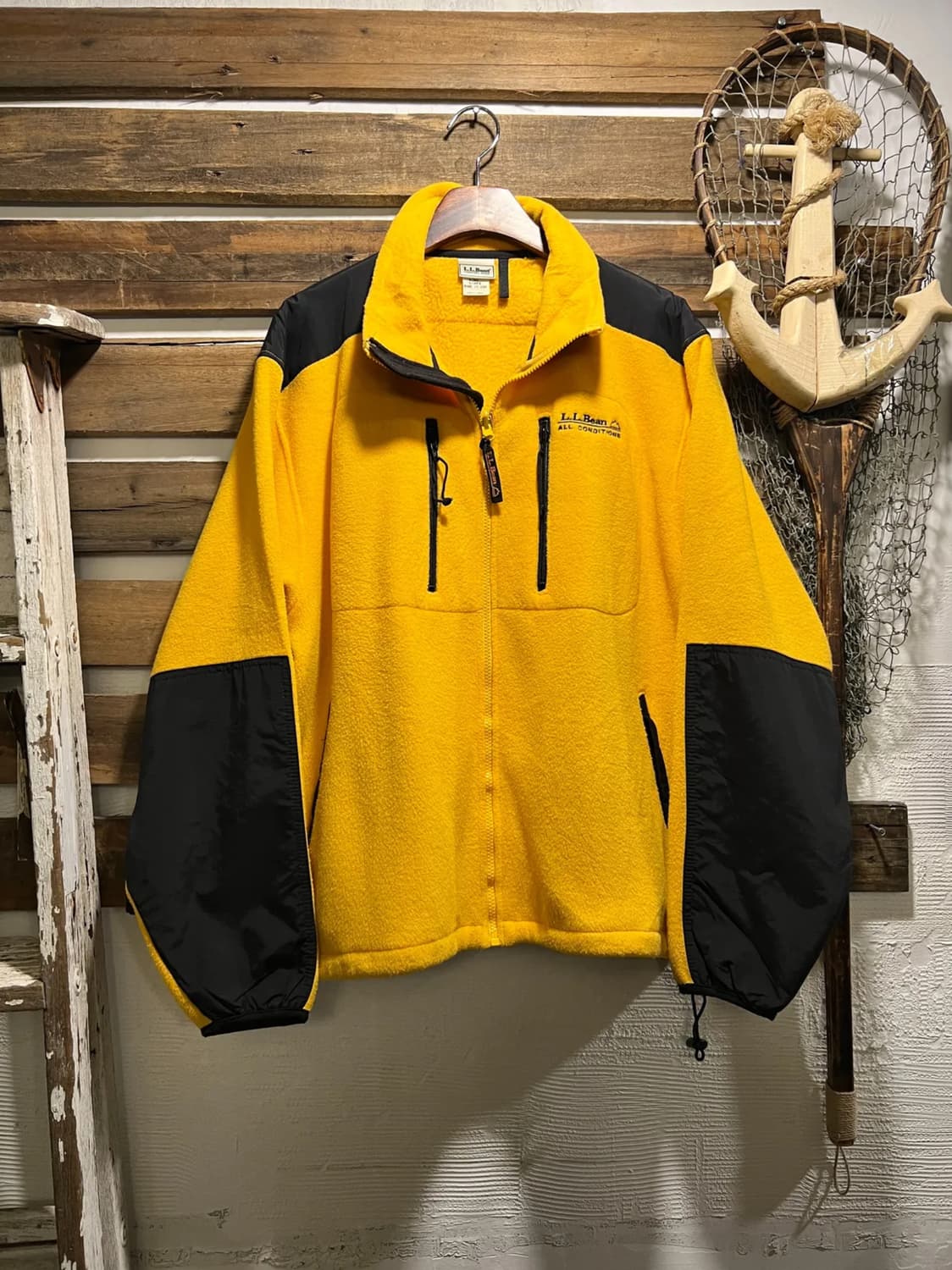 [L]90's 엘엘빈 Made in USA  올웨더 옐로우 플리스 자켓 상품이미지1