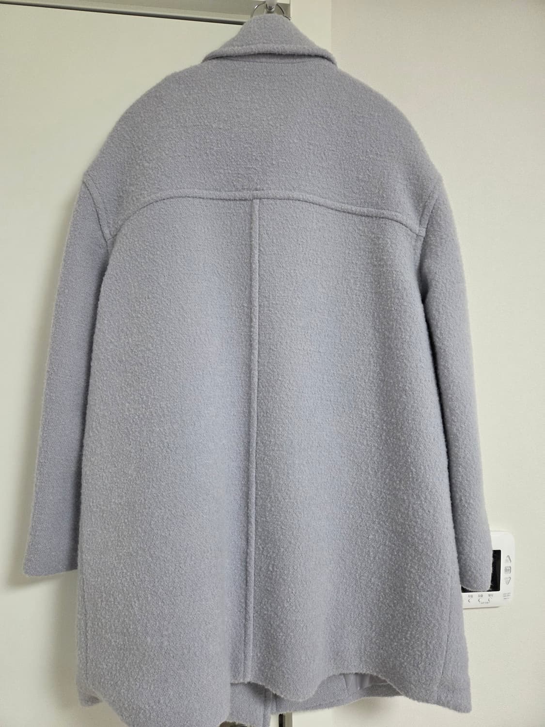 룩캐스트 헤일리 울 부클 하프 코트_아쿠아 블루 상품이미지8