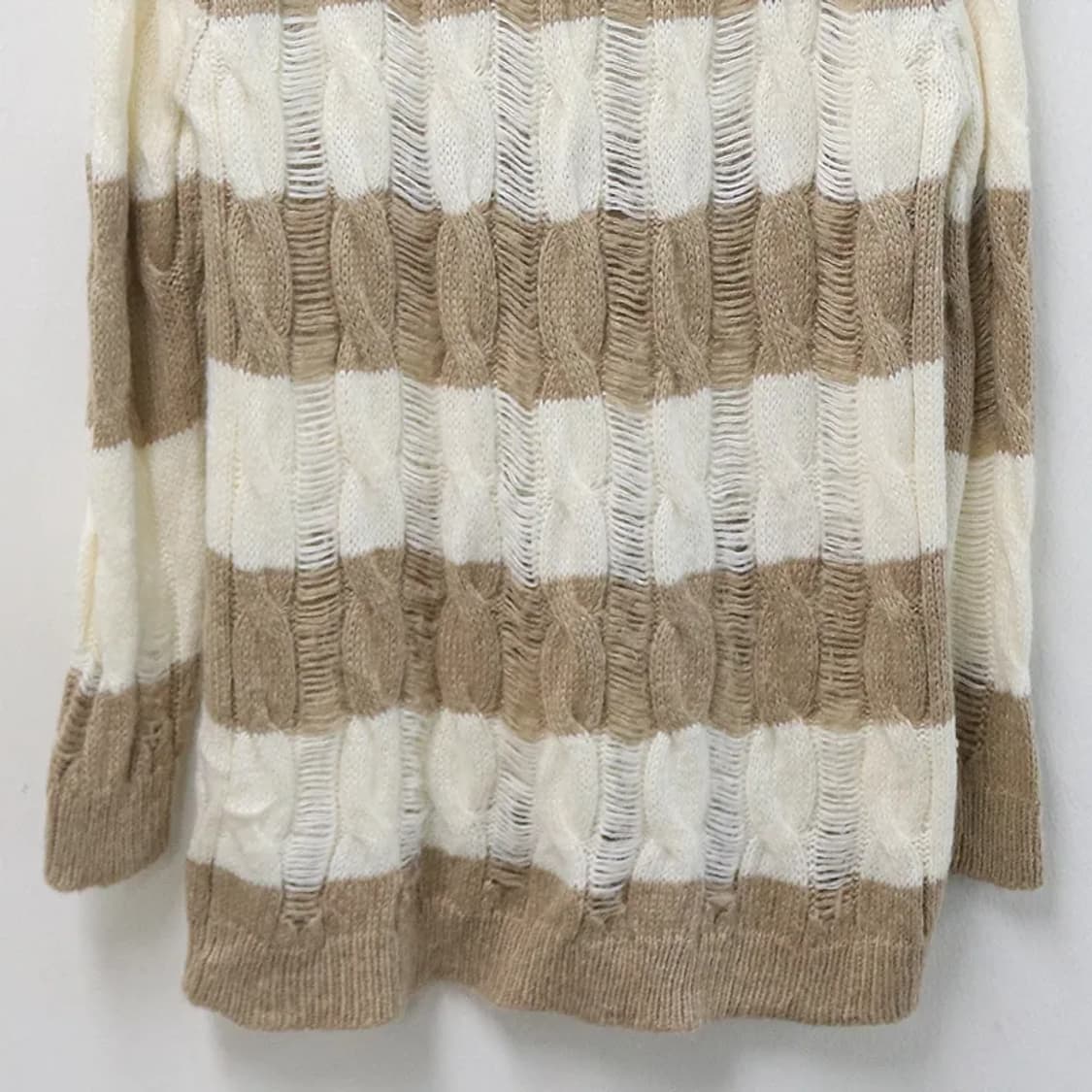 ANK ROUGE  스트라이프 롱 꽈배기 니트  64388 상품이미지8