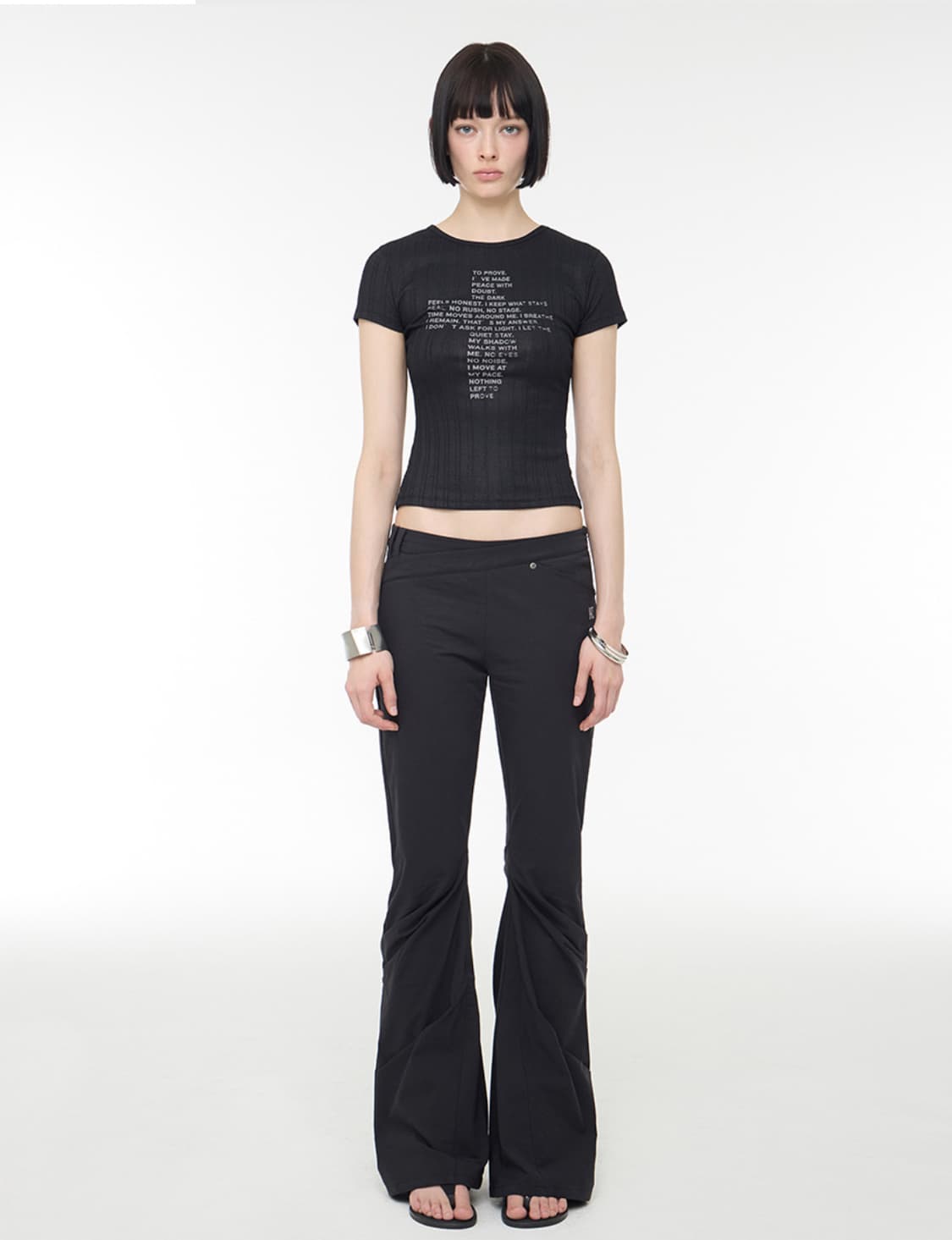 락케이크 애심메트리 웨이스트 플레어팬츠 M 상품이미지1