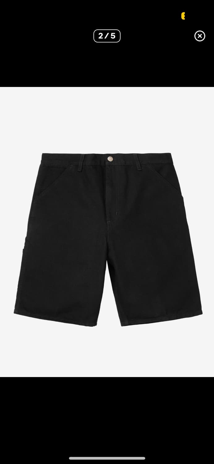 칼하트윕 싱글 니 쇼트 디어본 블랙 린스드 상품이미지2