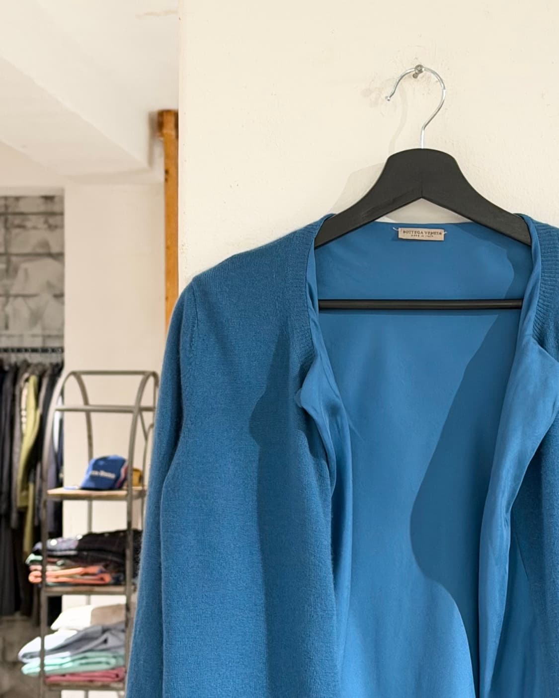 보테가 베네타 블루 실크 니트 가디건 상품이미지2