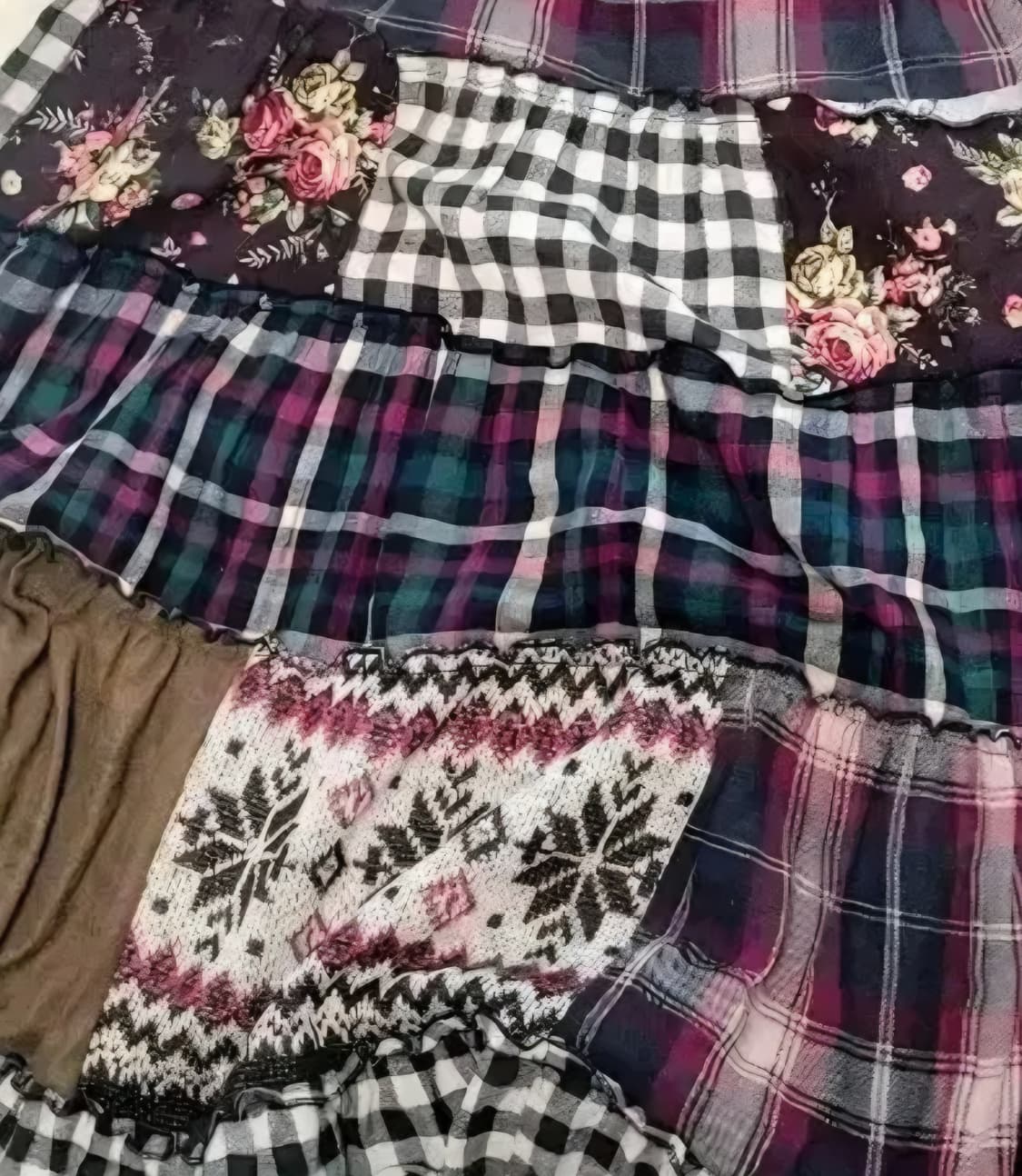 대장 모리걸 브라운 겨울 사각패치 패치원피스 패치스커트 상품이미지2