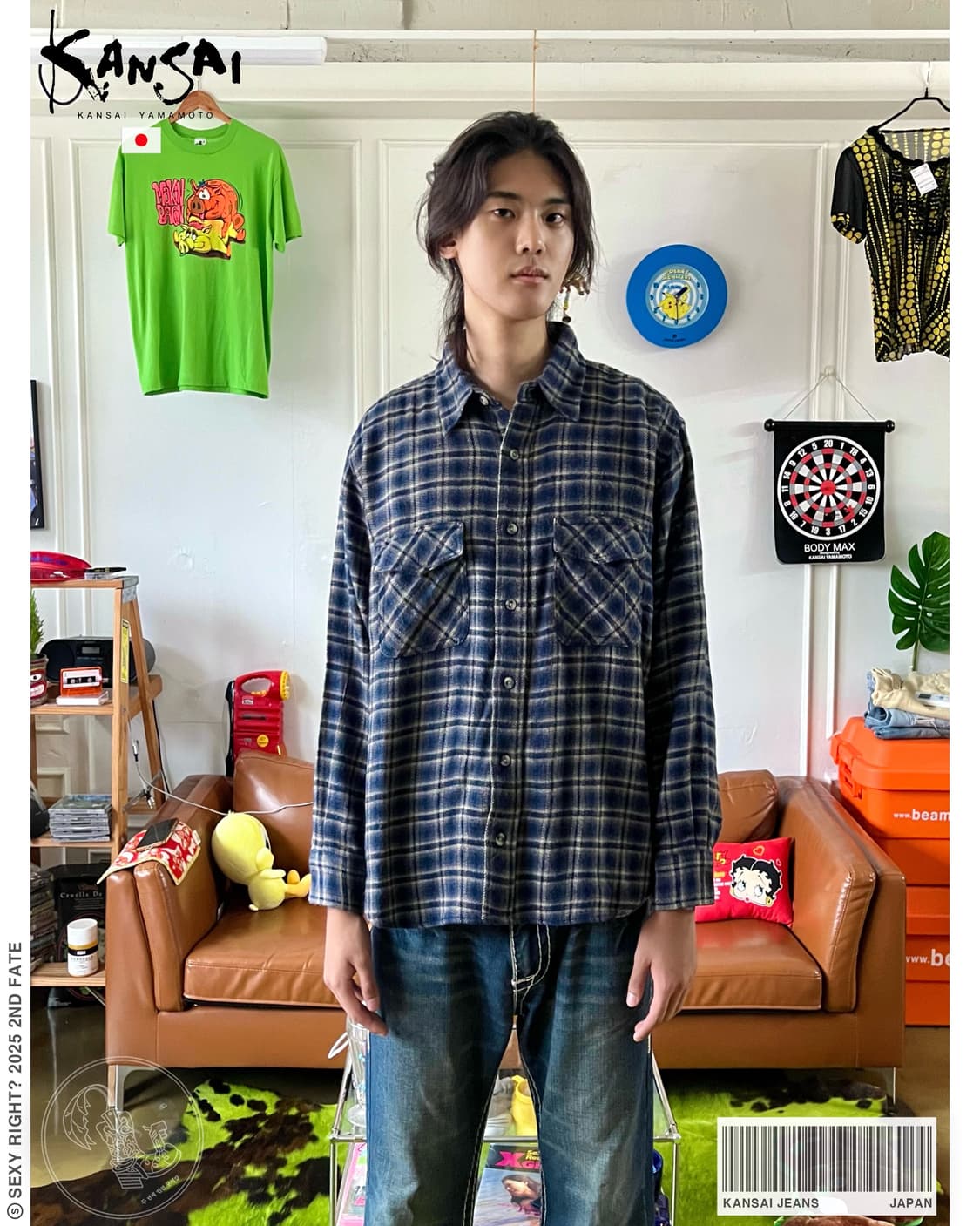 90-00s KANSAI Jeans Heavy Flannel Shirt 상품이미지1