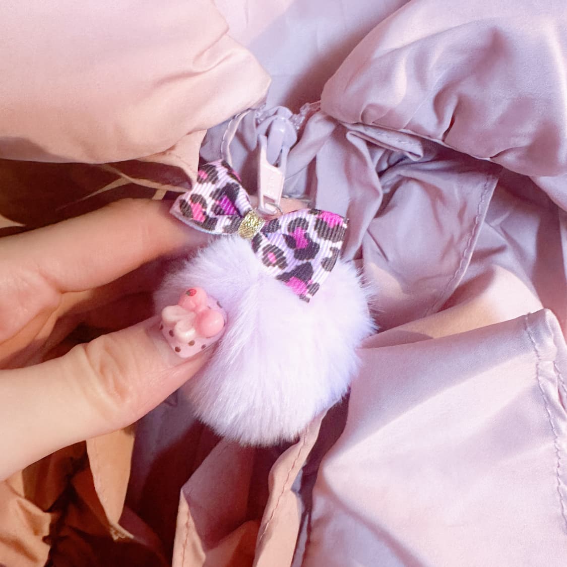 빈티지 핑크 리본 패딩 히메갸루 로걀 라떼 히메카지 헤이세이 리즈리사깔 상품이미지2