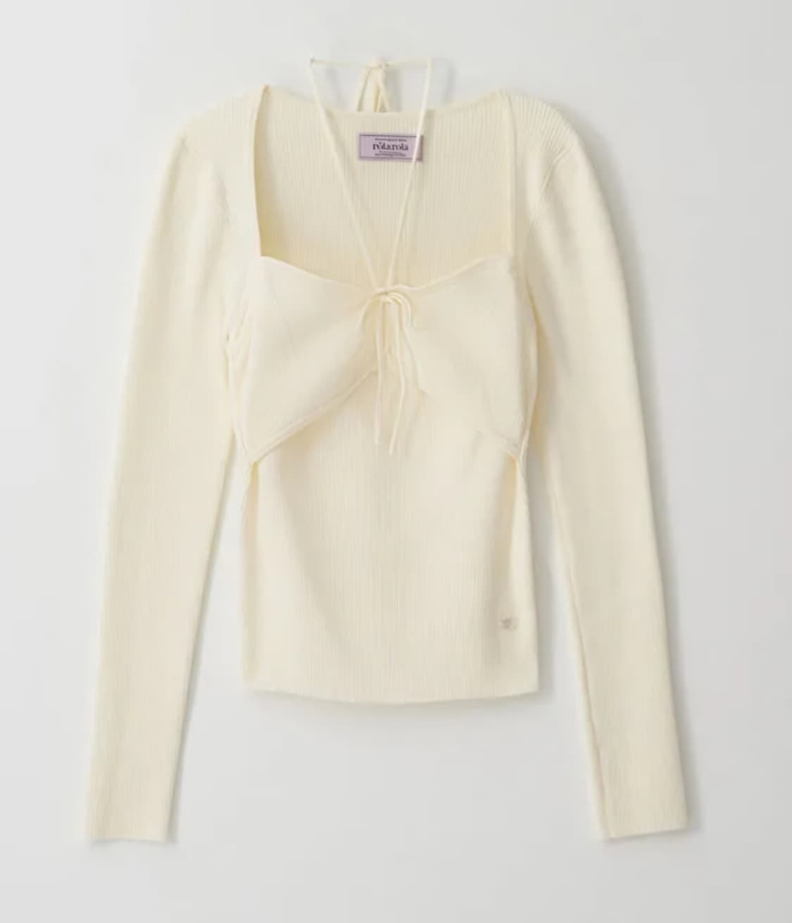 로라로라 RIBBON HALTER KNIT IVORY(미착용) 상품이미지3