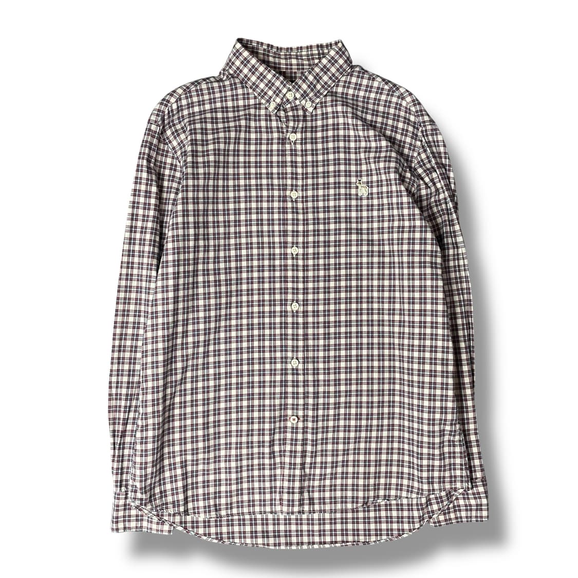 헤지스 버건디 블루 체크 패턴 옥스퍼드 셔츠 105 상품이미지1