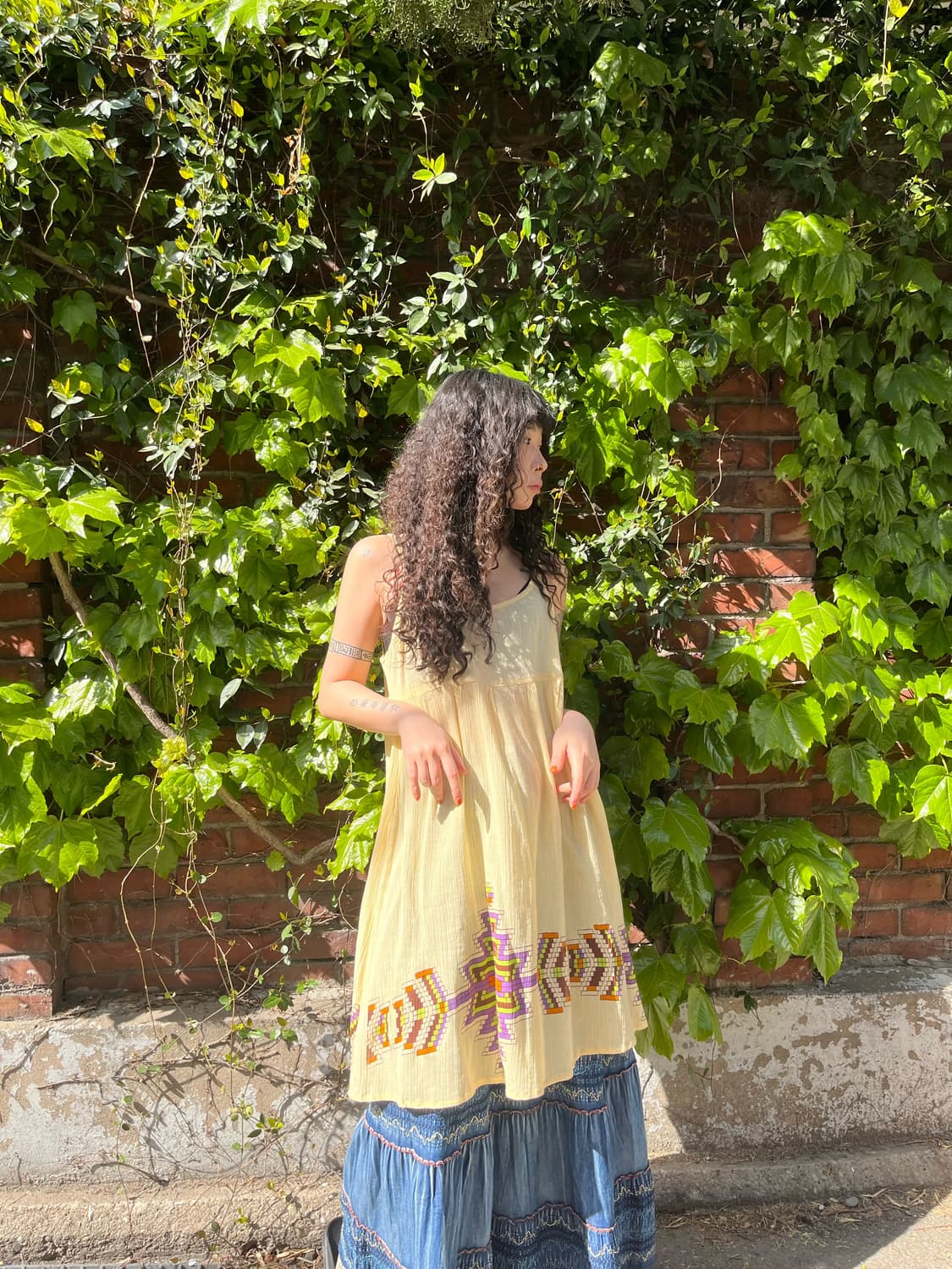 히피 에스닉 포인트 미디 원피스 상품이미지2