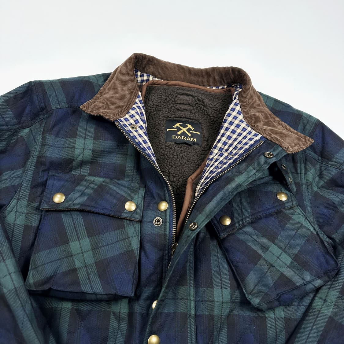  VTG 빈티지 클래식 타탄체크 벨티드 퀼팅 자켓 M 상품이미지4