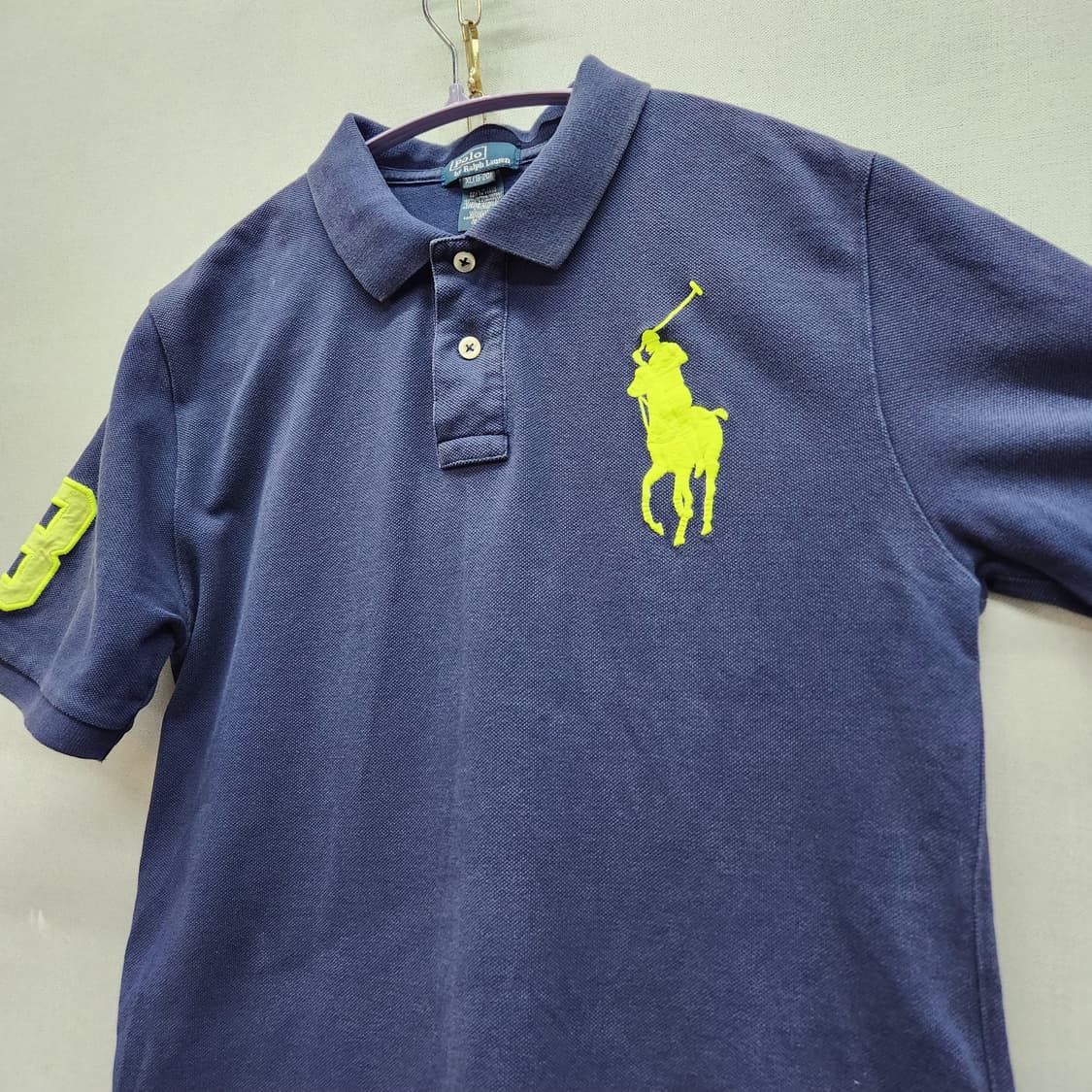 폴로랄프로렌 빅포니 형광 반팔카라 M 상품이미지3