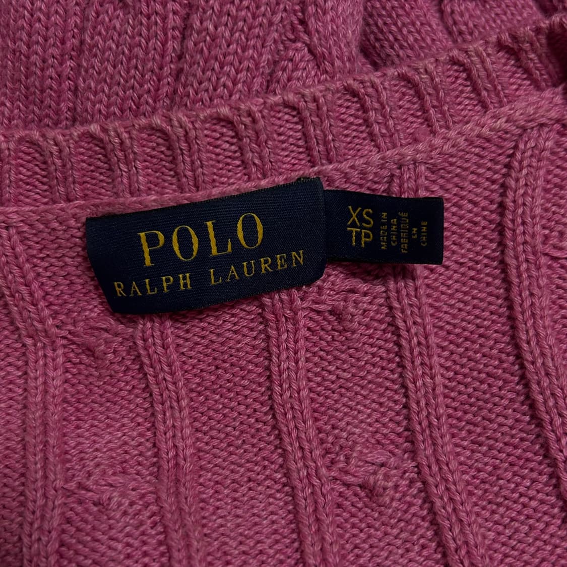 폴로 랄프로렌 신형 브이넥 꽈배기 니트 핑크 XS 상품이미지7