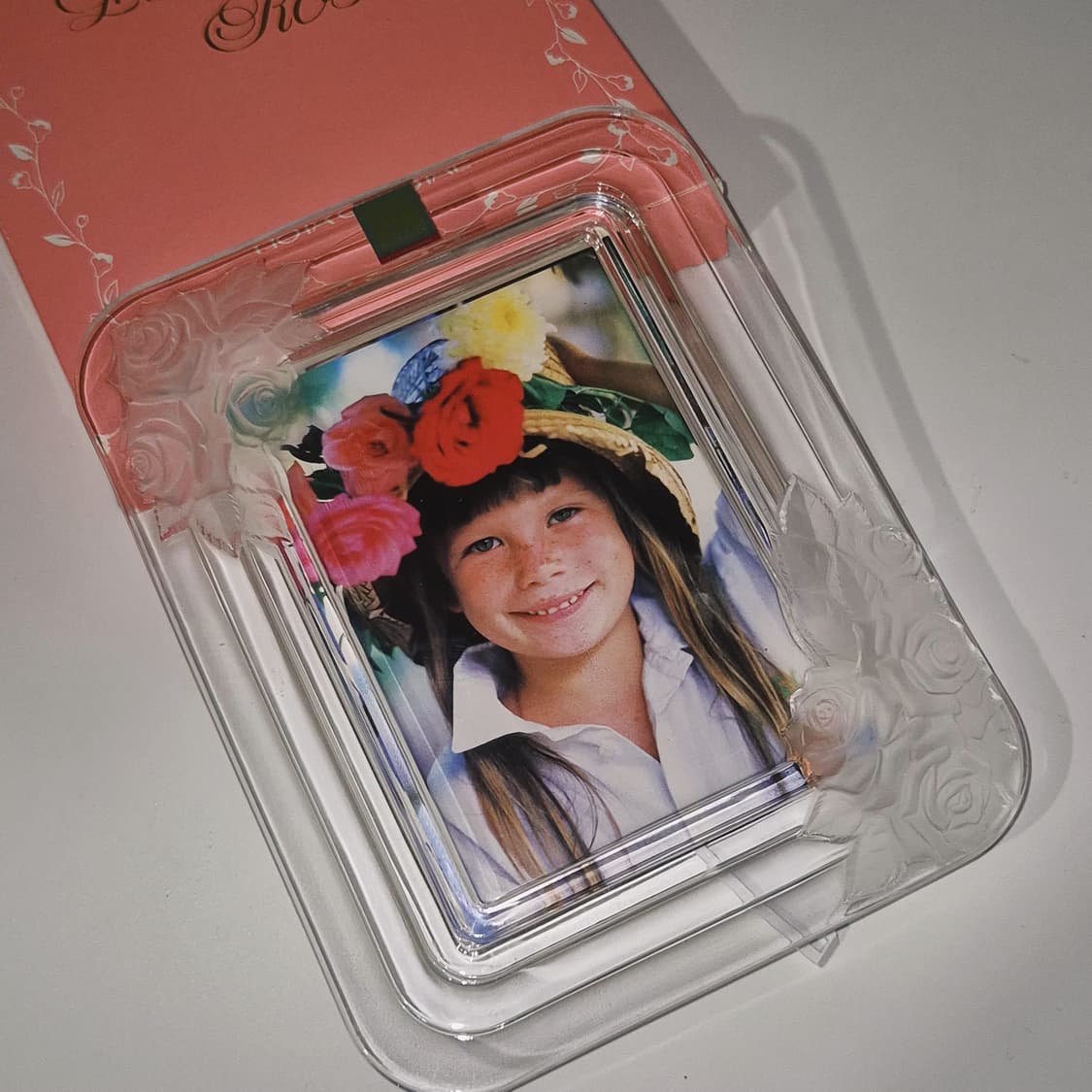 90s 호야 크리스탈 불투명 장미 탁상 액자 상품이미지8