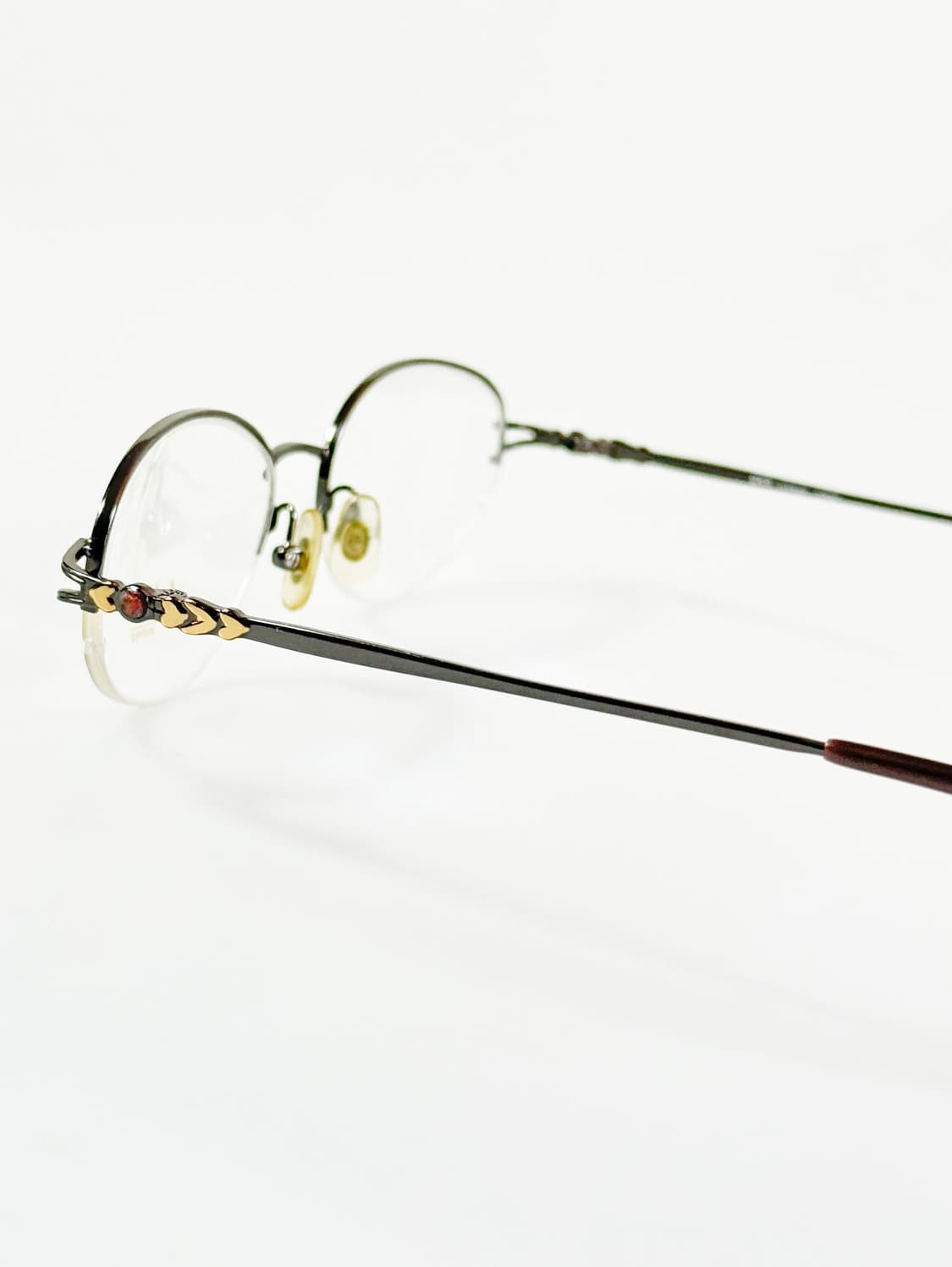 UNO EYEWEAR 반무테 오벌 메탈 프레임 빈티지 안경 상품이미지4