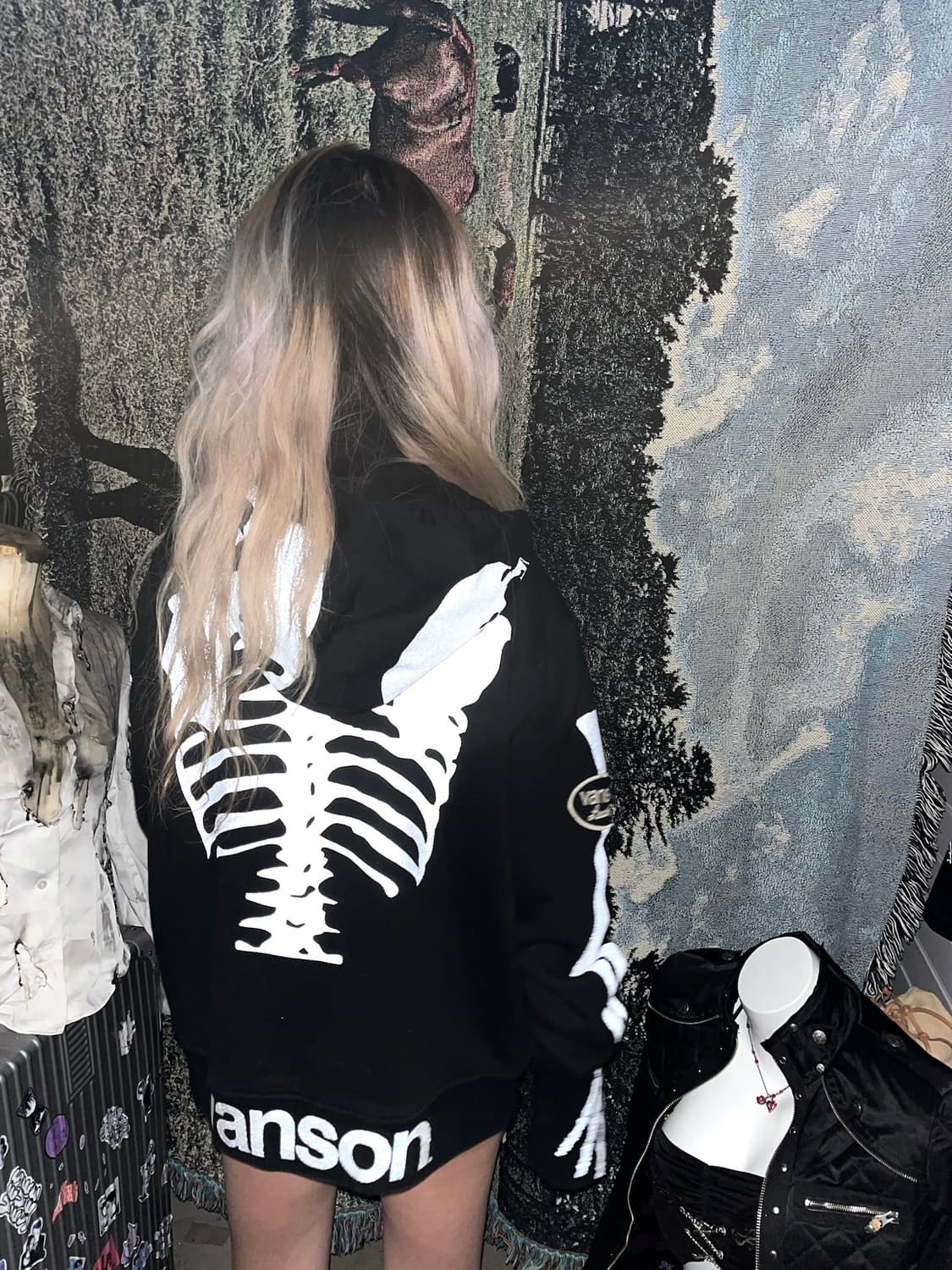 밴슨 오버핏 풀 아트워크 본 후드집업 상품이미지5