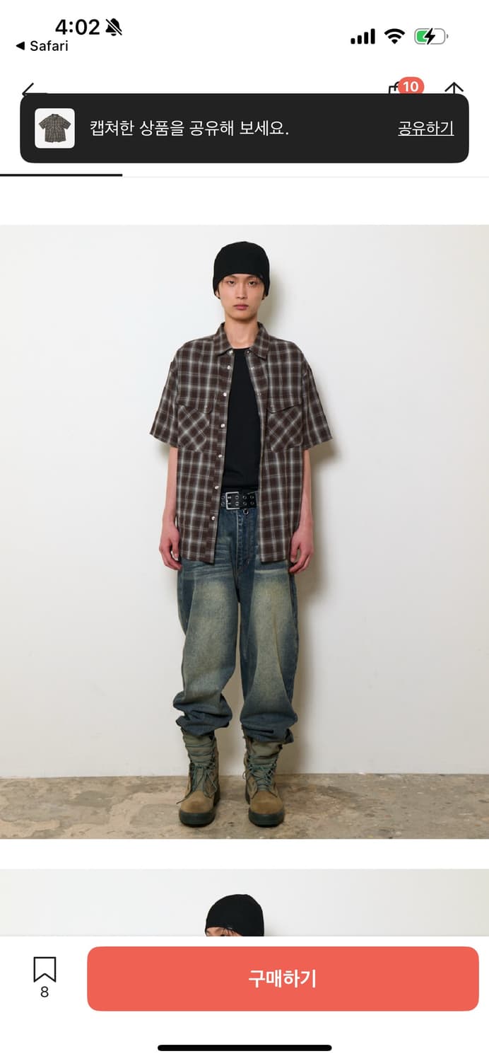 ETCE 이티씨이 TWO POCKET CHECK HALF SHIRT 상품이미지1