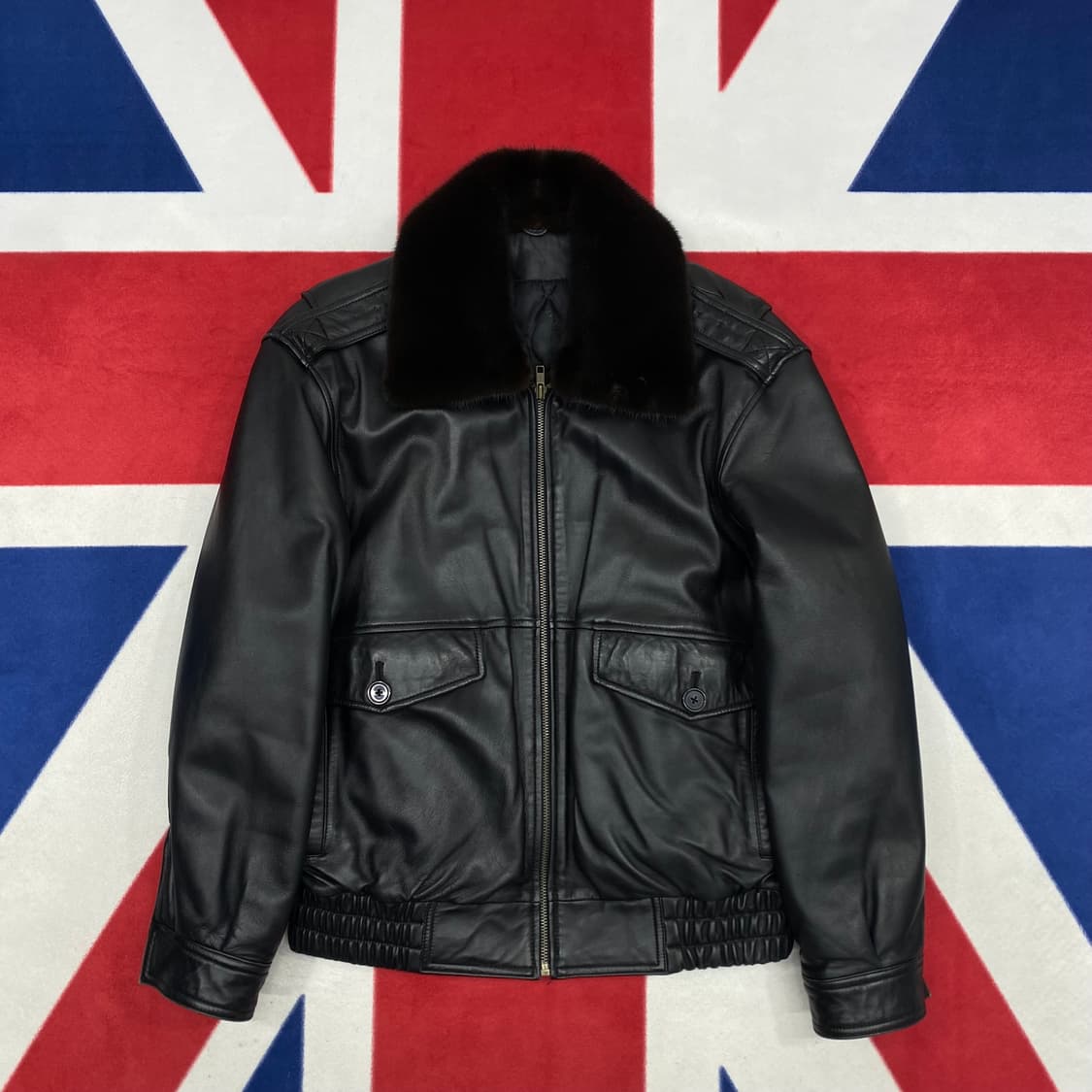 빈티지 리얼레더 밍크퍼 A-2자켓 실측 M -L  상품이미지1