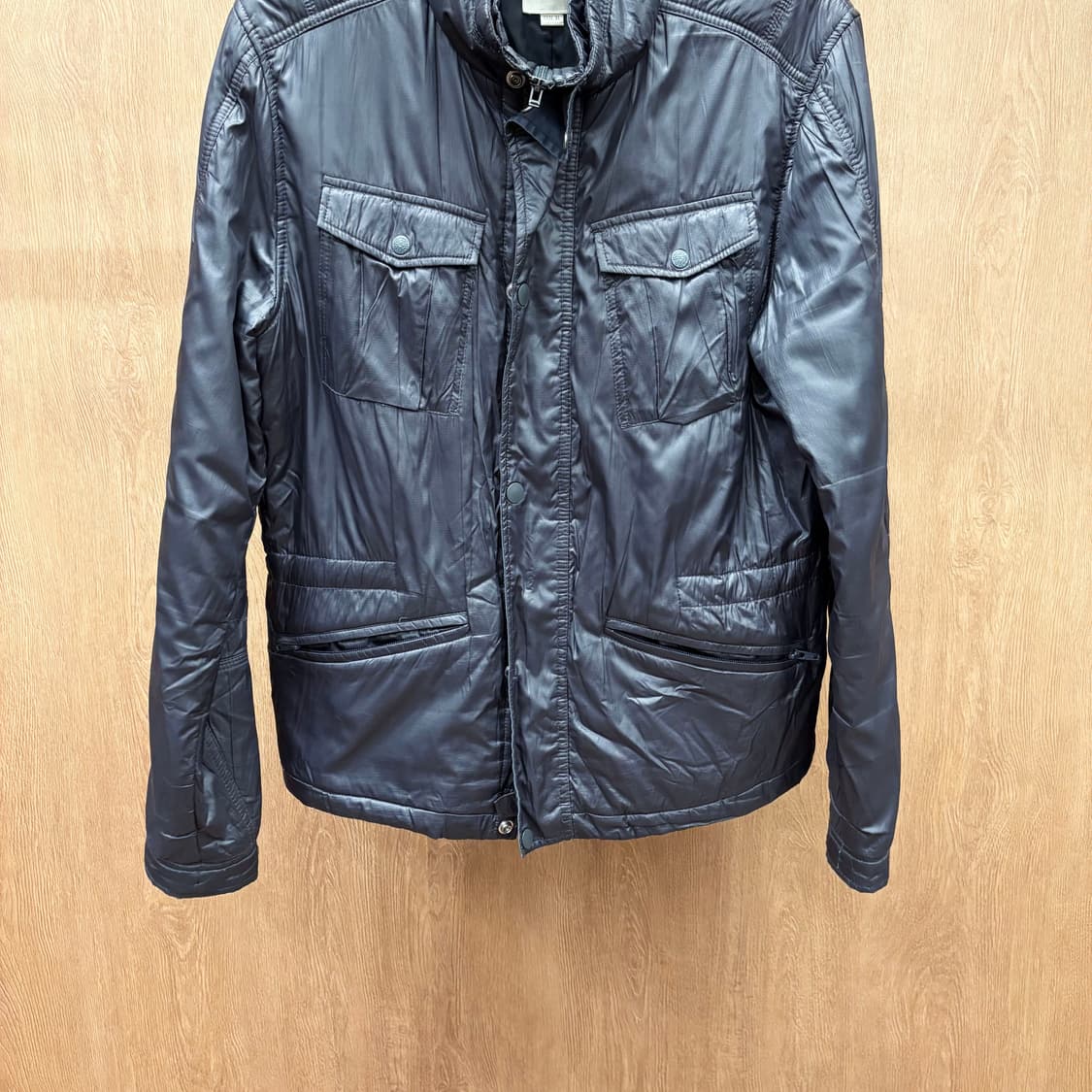 디젤 하이넥 퀄팅 패딩 자켓 워크 웨어 스탠드 카라 스티치 디테일 차콜 상품이미지5