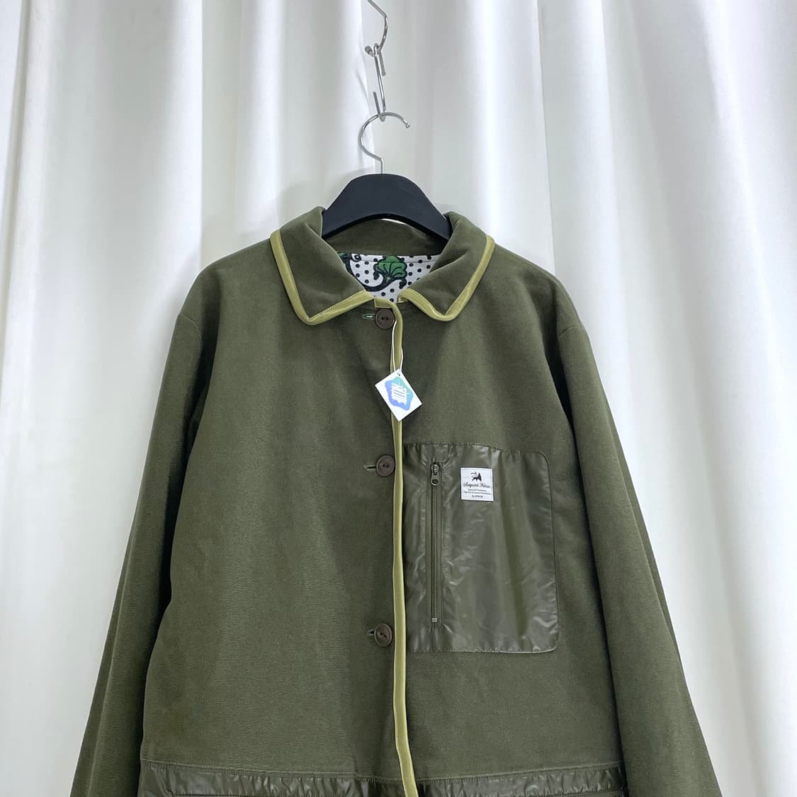 카키 리버시블 패턴 블루종 상품이미지3