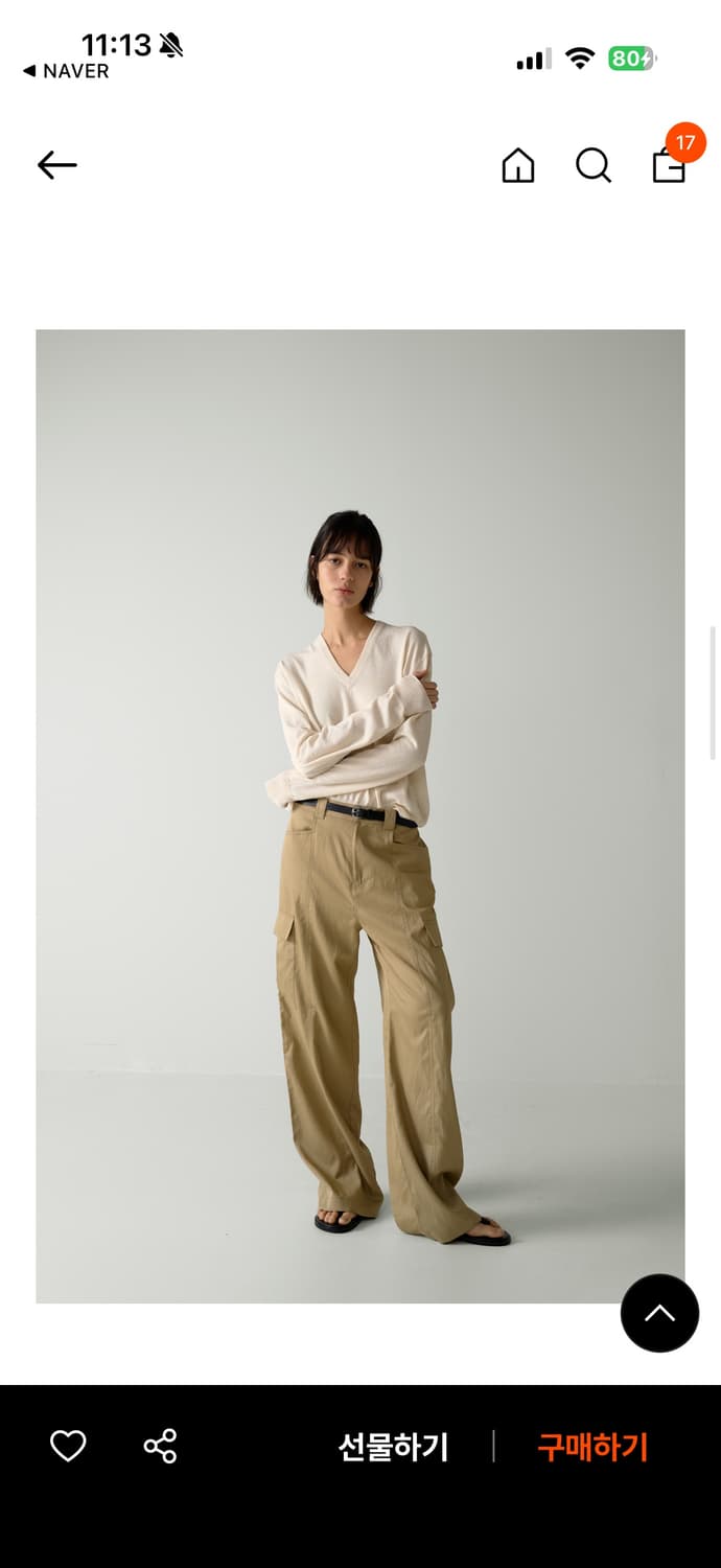 파사드패턴 실키 카고 팬츠 (올리브 베이지 / M) 상품이미지1