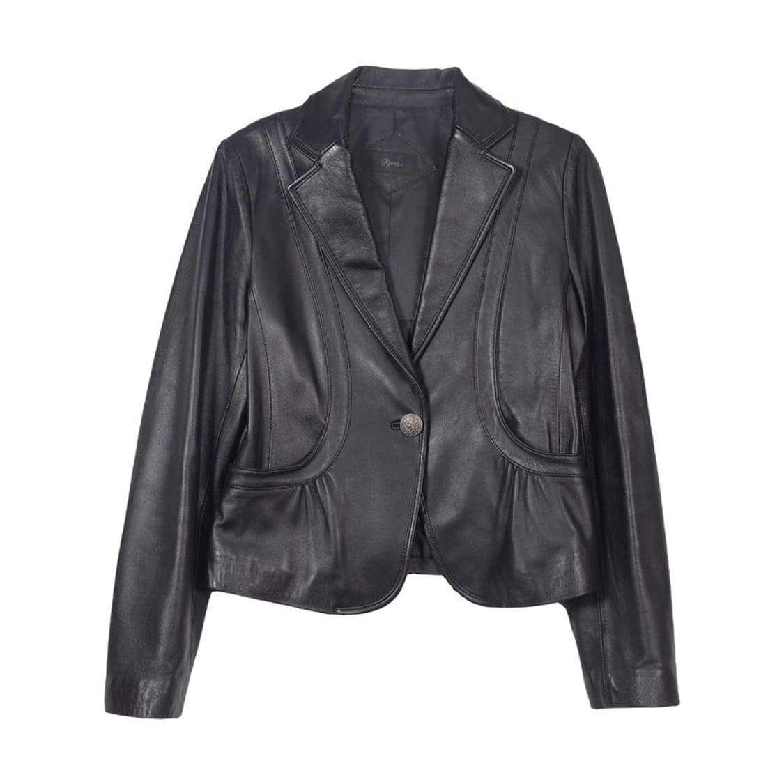 로엠 천연 양가죽 원버튼 레더 자켓 상품이미지1