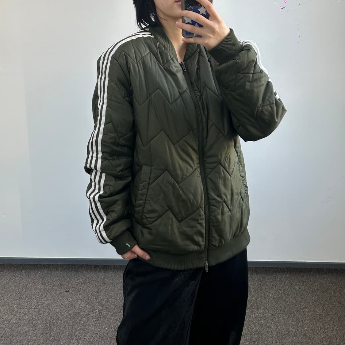 Adidas 아디다스 트랙탑 2-way 카키 누빔 자켓 상품이미지2