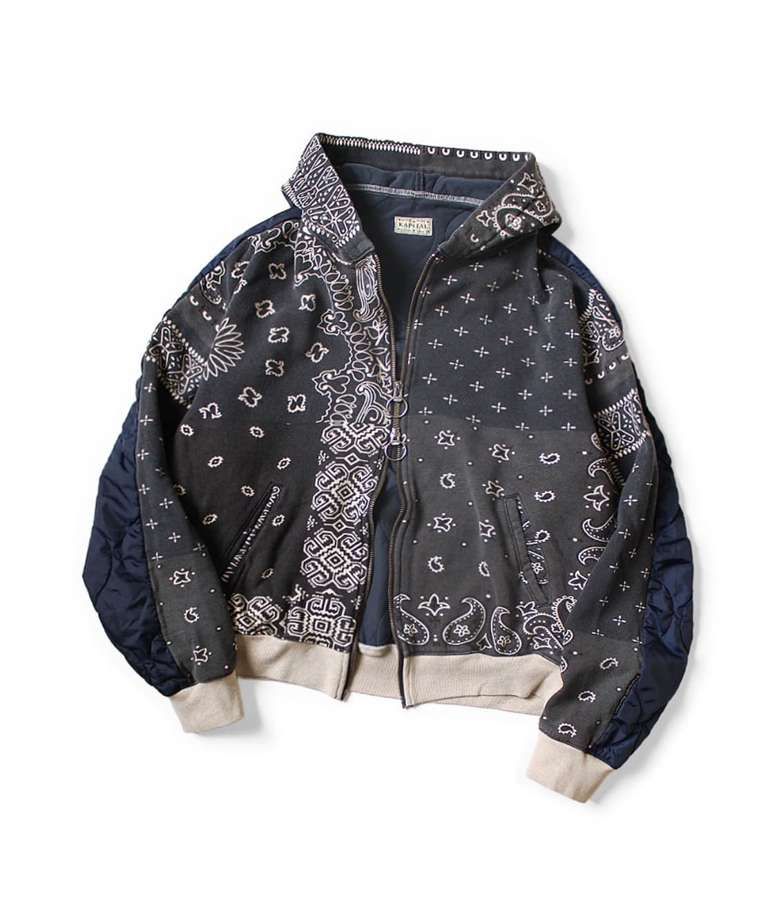 캐피탈 플리스 반다나 비부악 후드 블루종/후드집업 -3size 상품이미지1