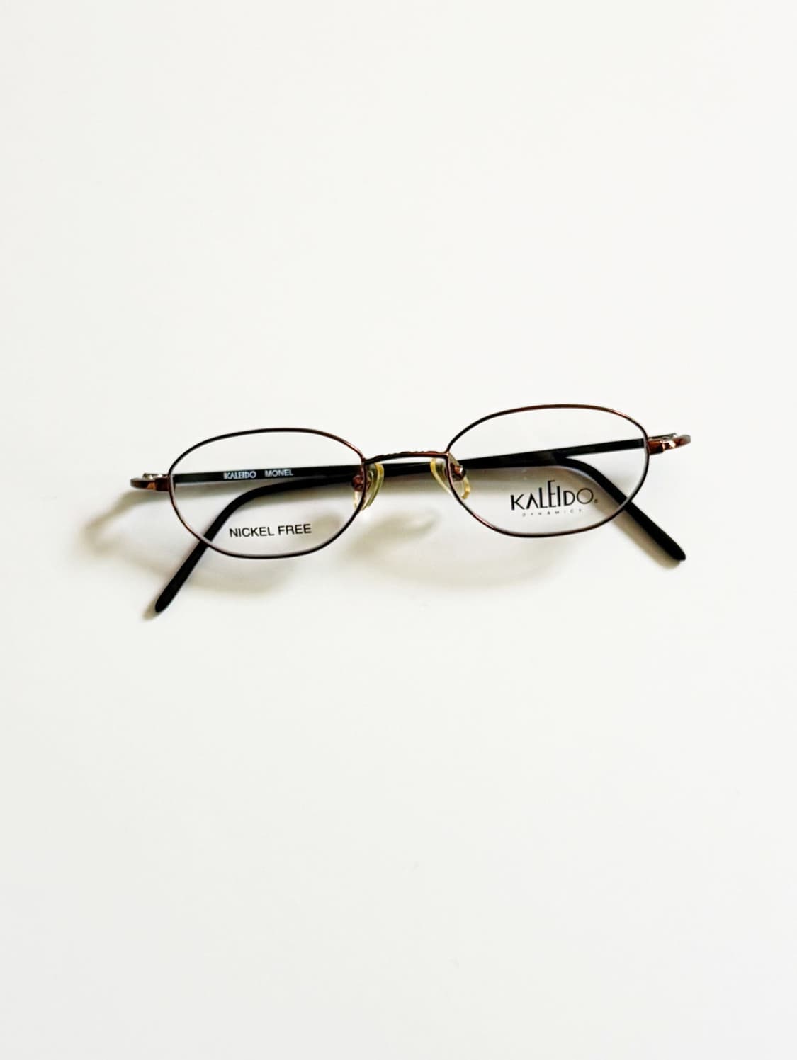 90s KALEIDO 슬림 오벌 브라운 메탈 빈티지 안경 상품이미지2