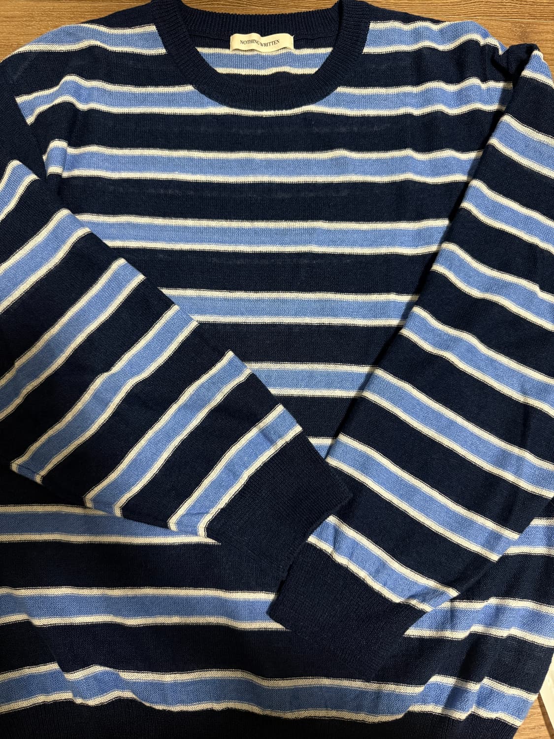 낫띵리튼 스트라이프 라운드 풀오버 (블루) 상품이미지2