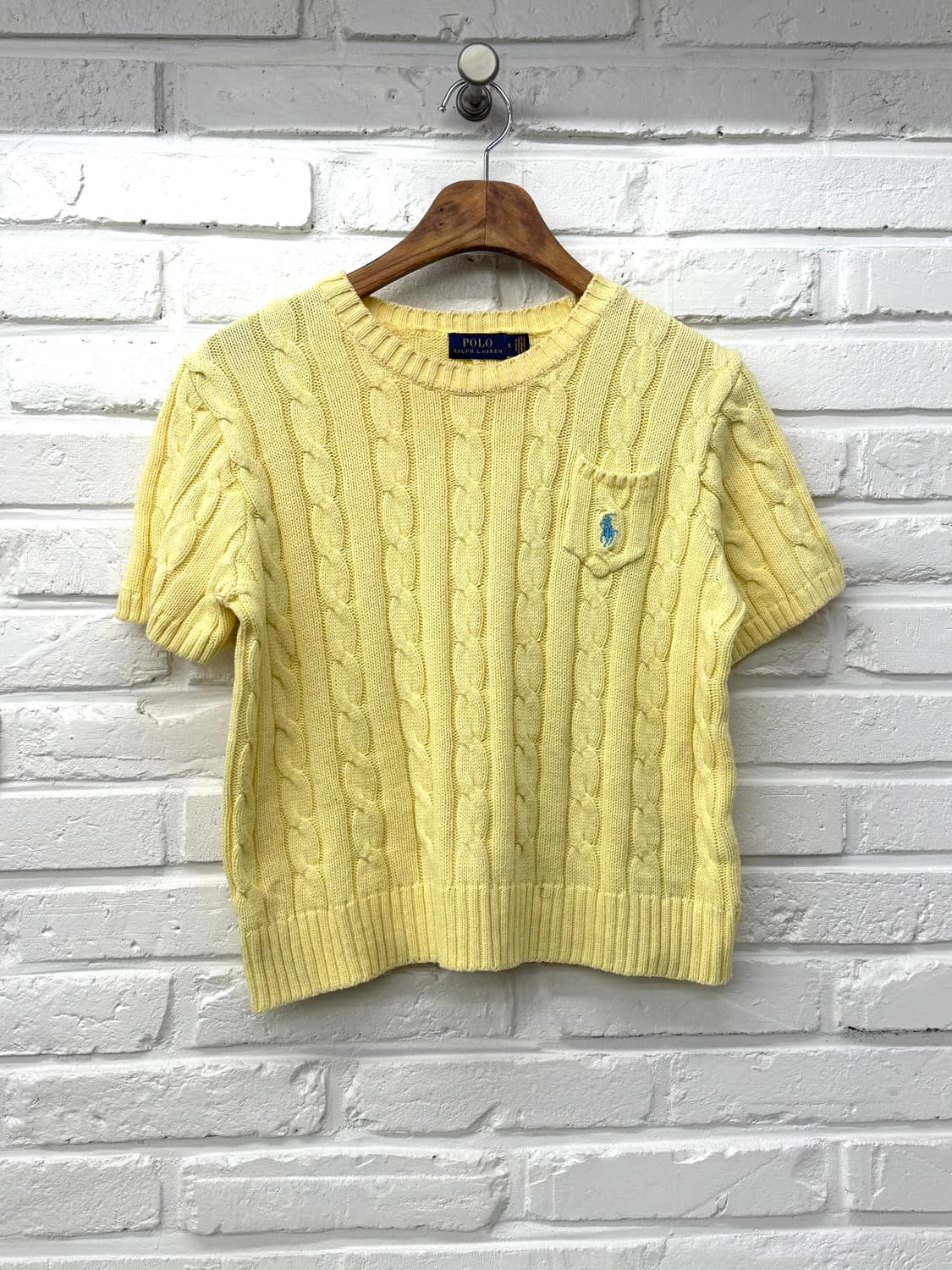 폴로 옐로우 꽈베기 반팔 니트 상품이미지3